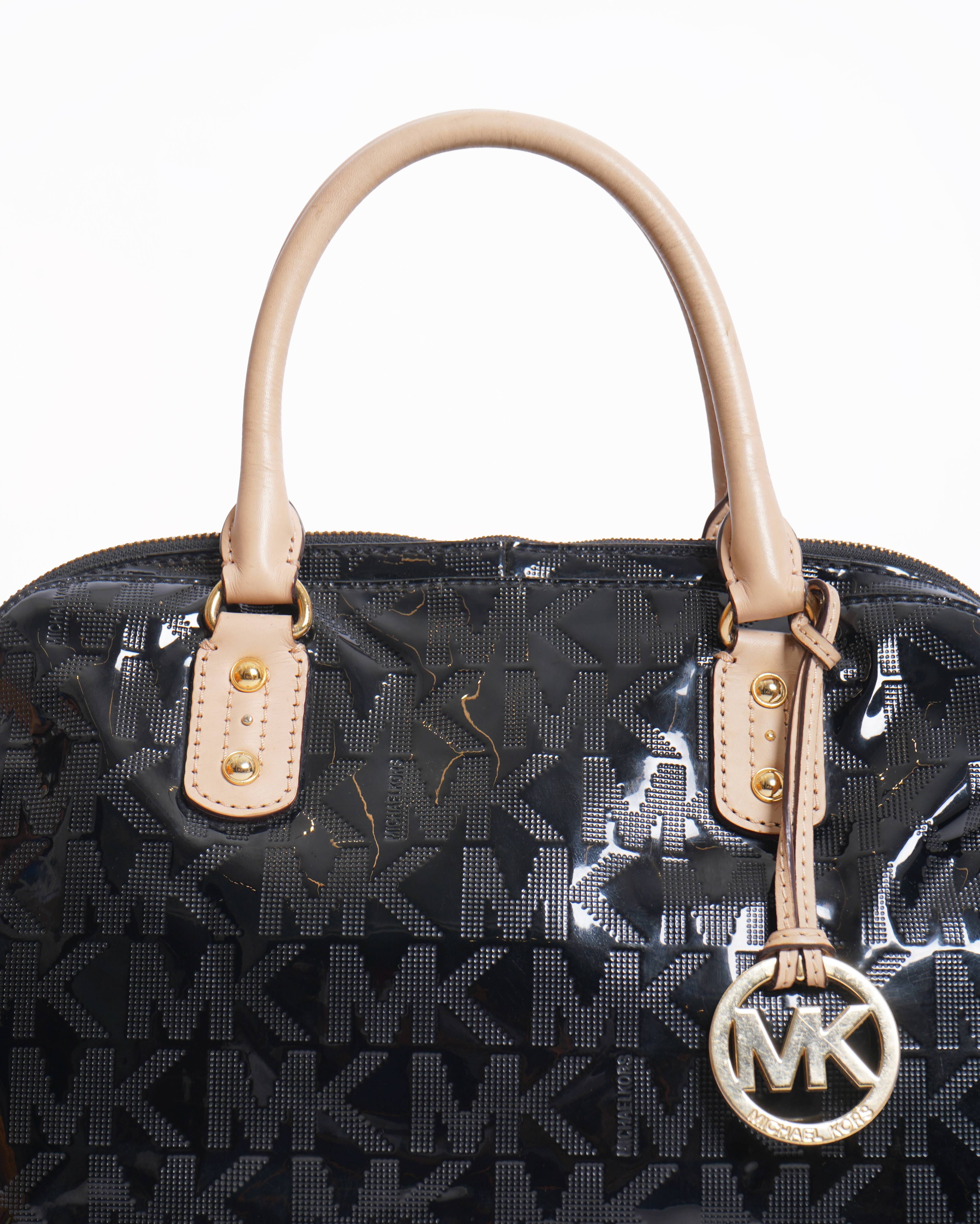 Michael Kors Black signature patent leather HandBag