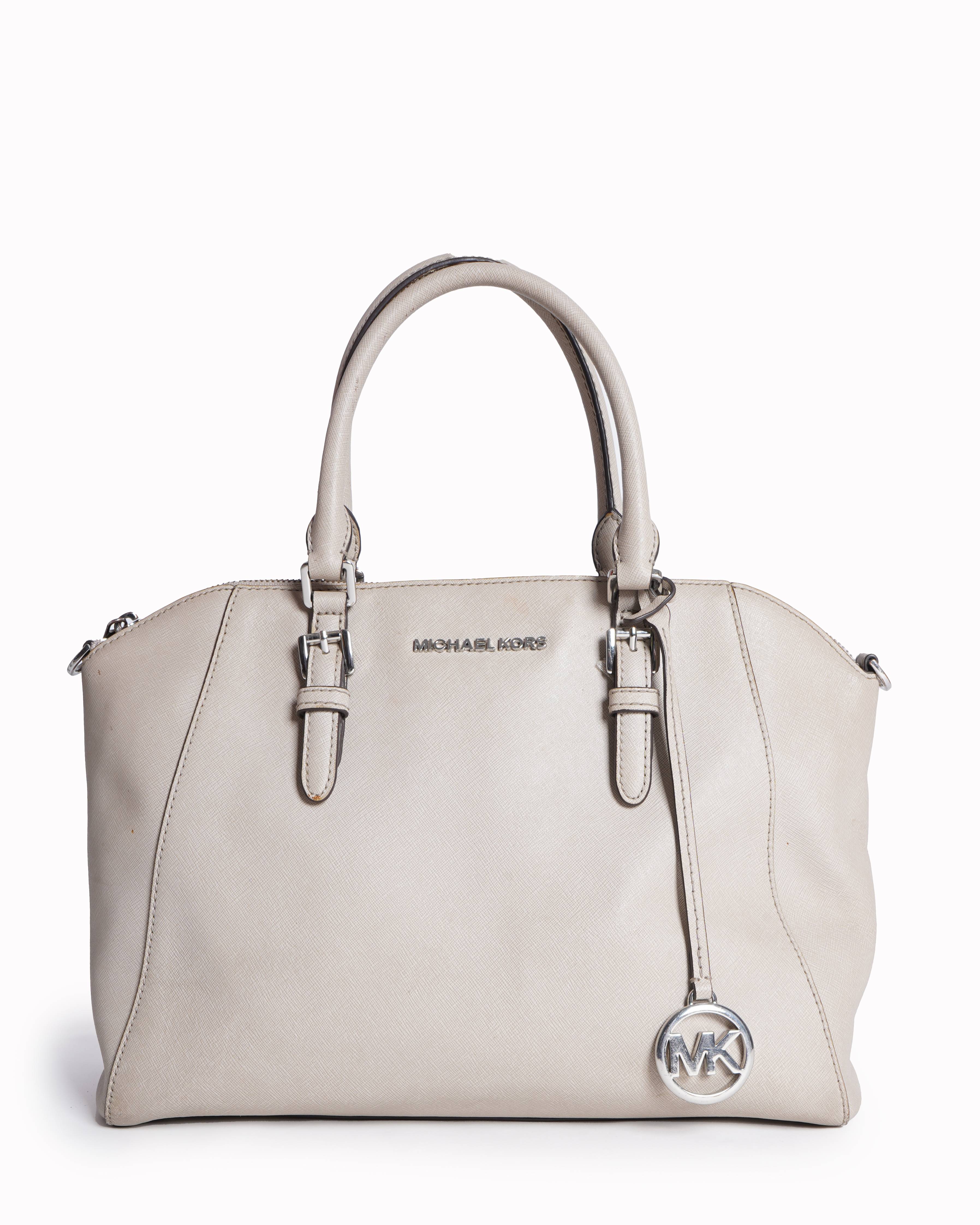 Michael Kors Ciara Large Satchel in Pearl Grey
