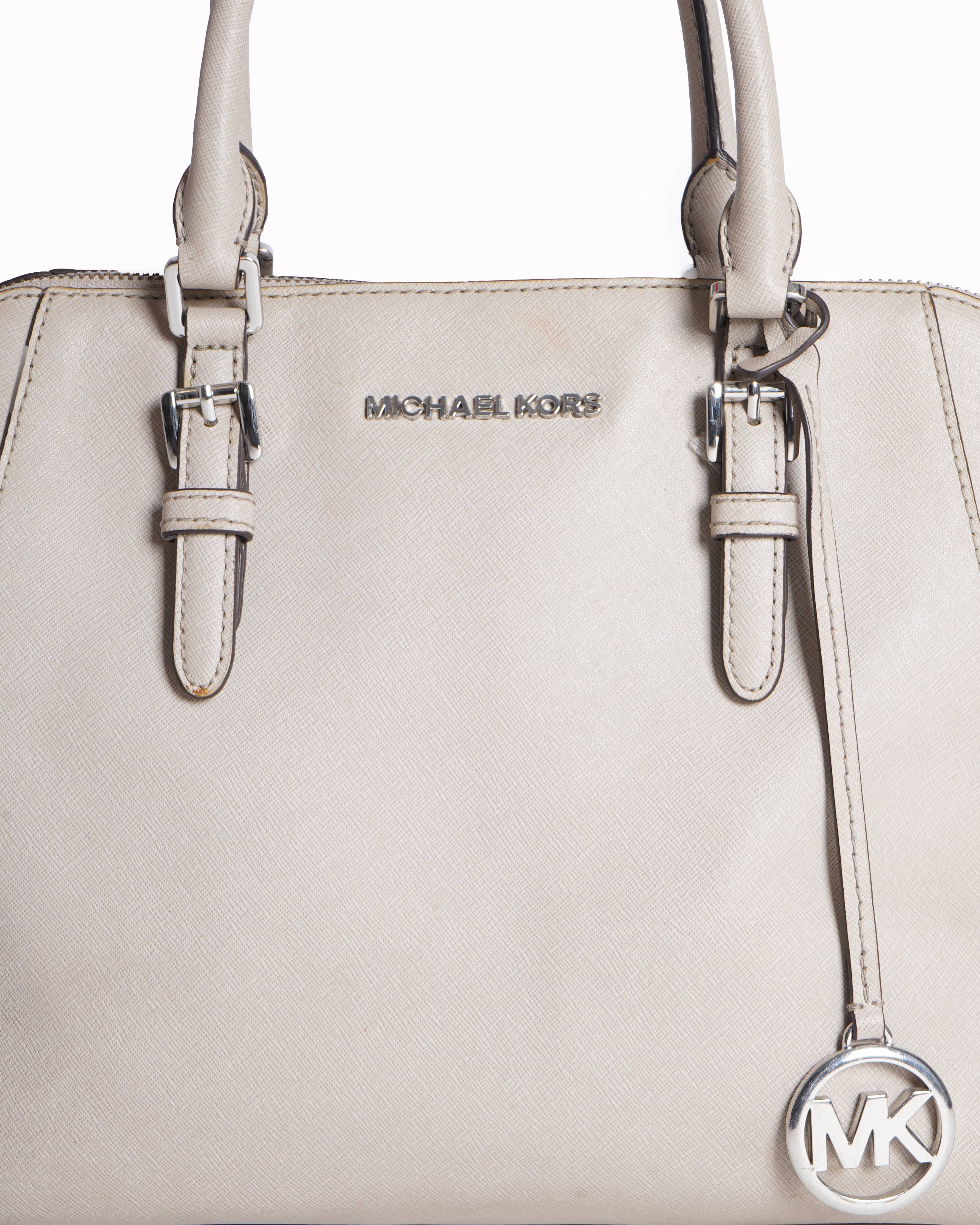 Michael Kors Ciara Large Satchel in Pearl Grey