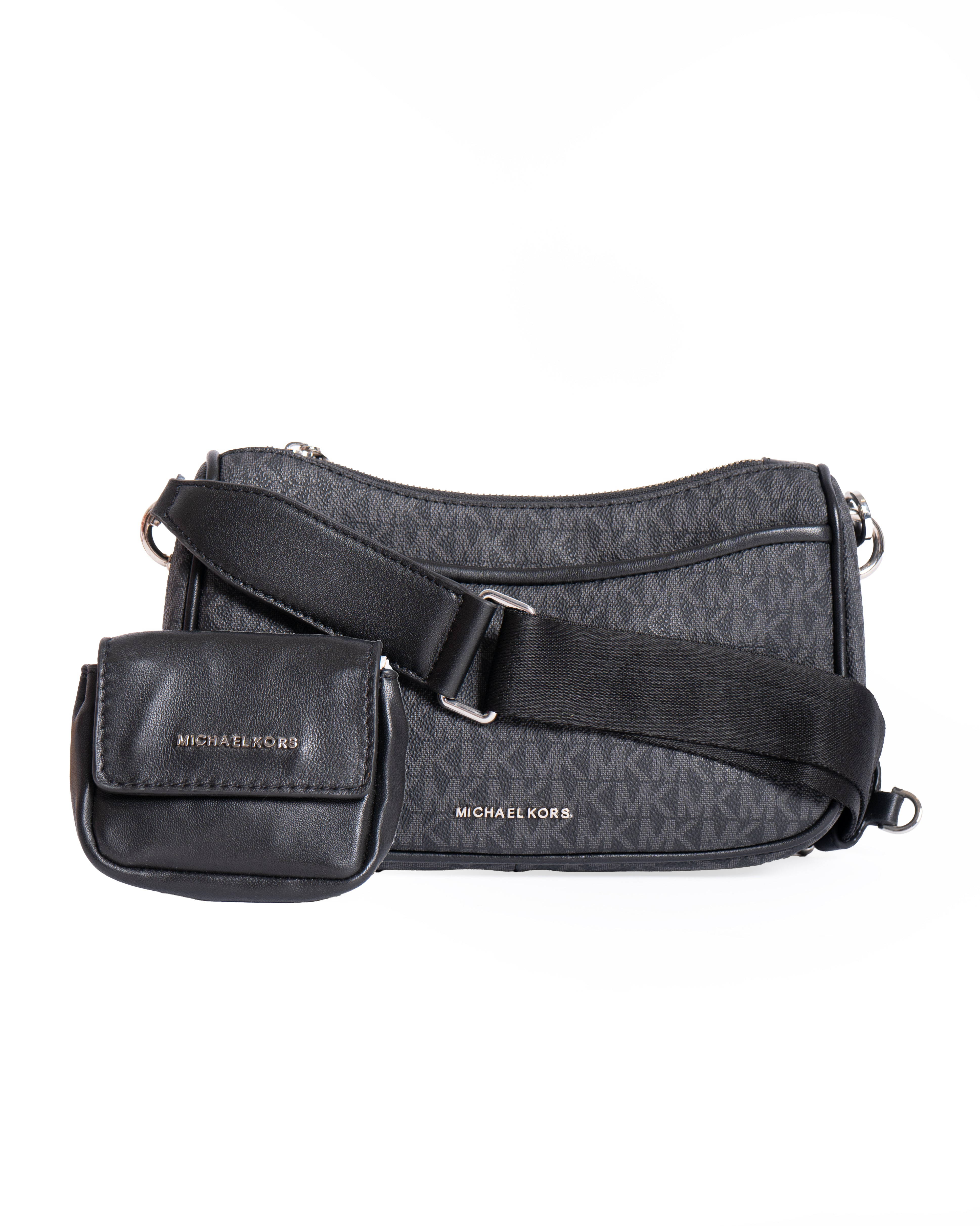 Michael Kors Jet Set Medium Logo and Leather Crossbody Bag with Case for Apple AirPods Pro