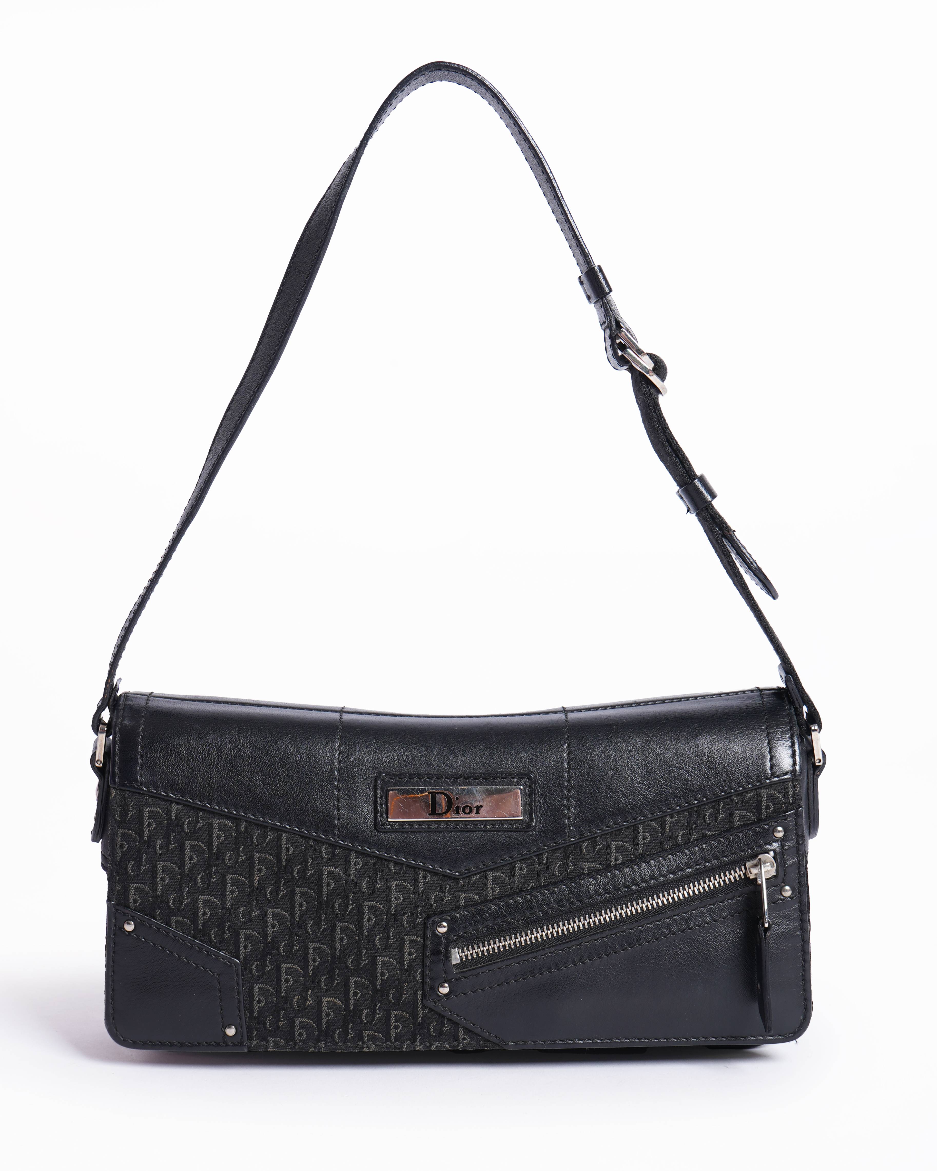 Vintage Christian Dior Street Chic Black Shoulder Bag