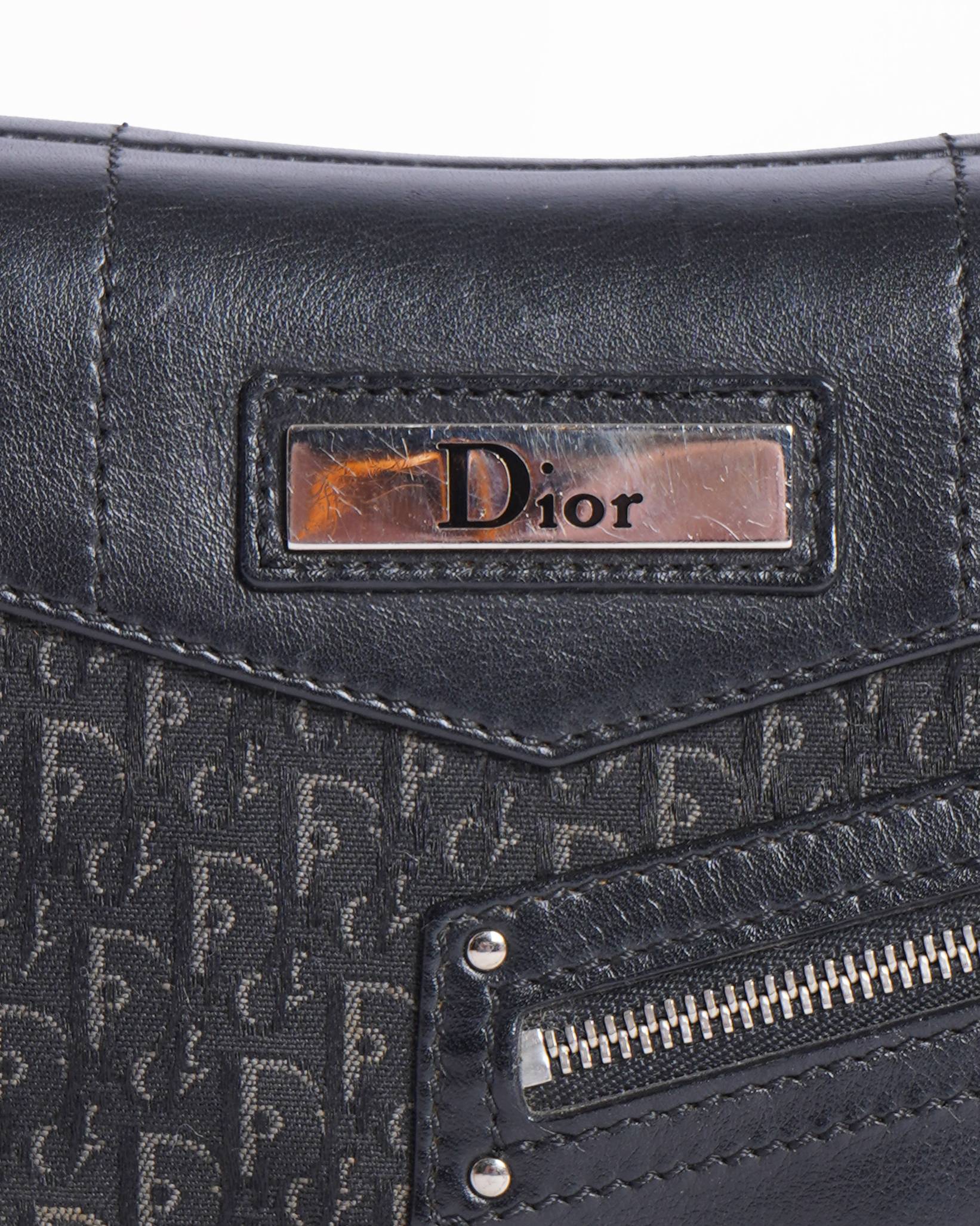 Vintage Christian Dior Street Chic Black Shoulder Bag