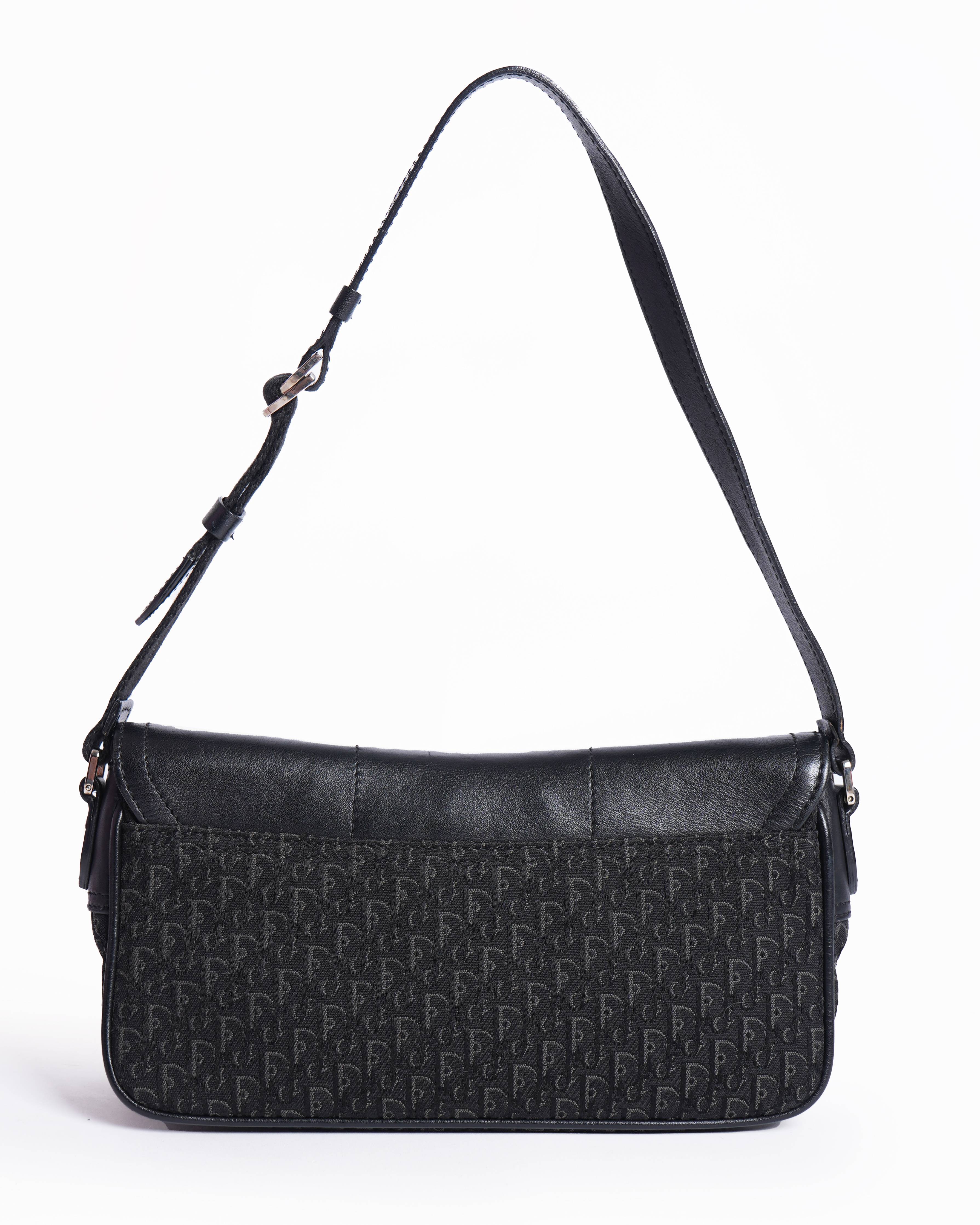 Vintage Christian Dior Street Chic Black Shoulder Bag