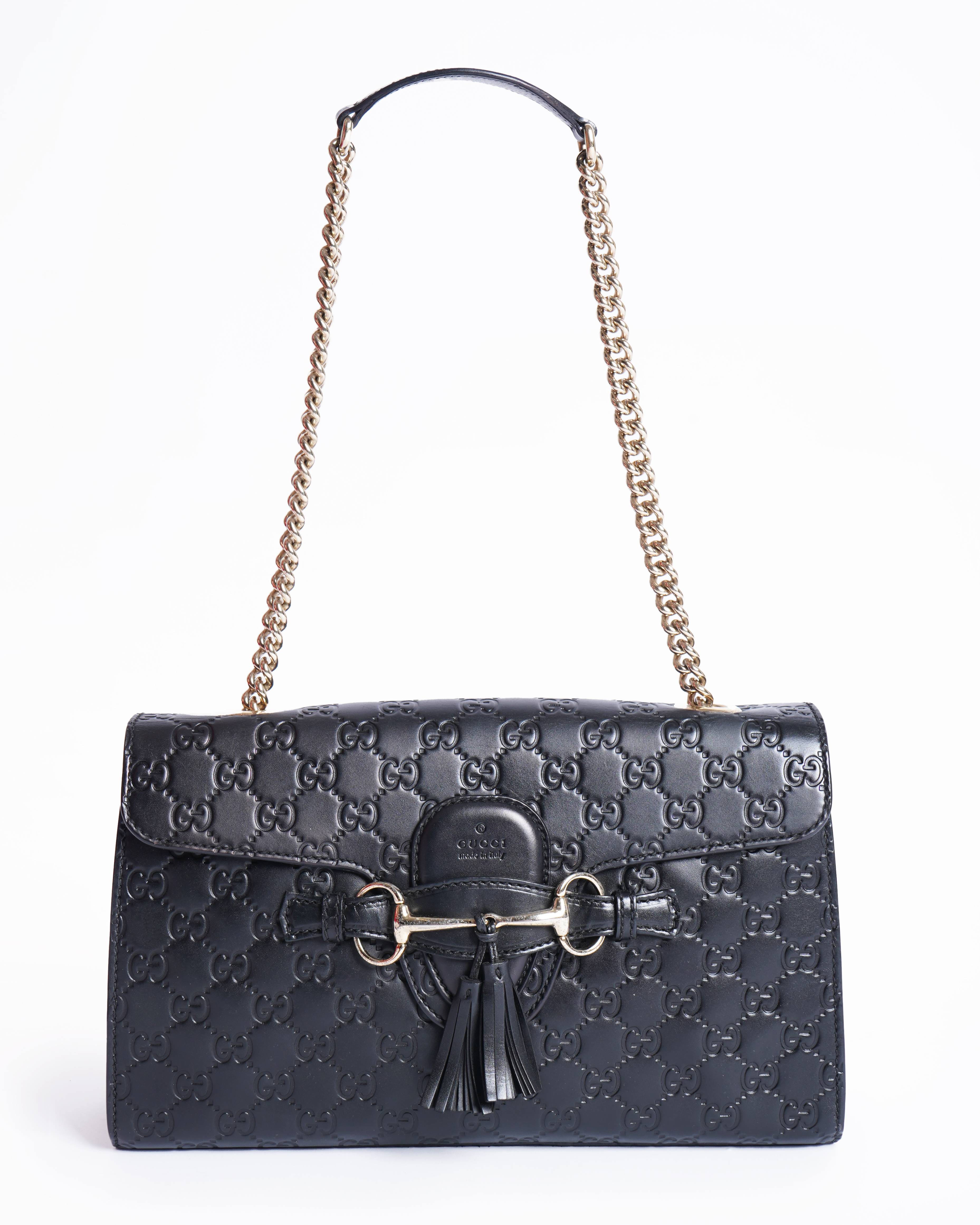 Gucci Black Guccissima Emily Shoulder Bag