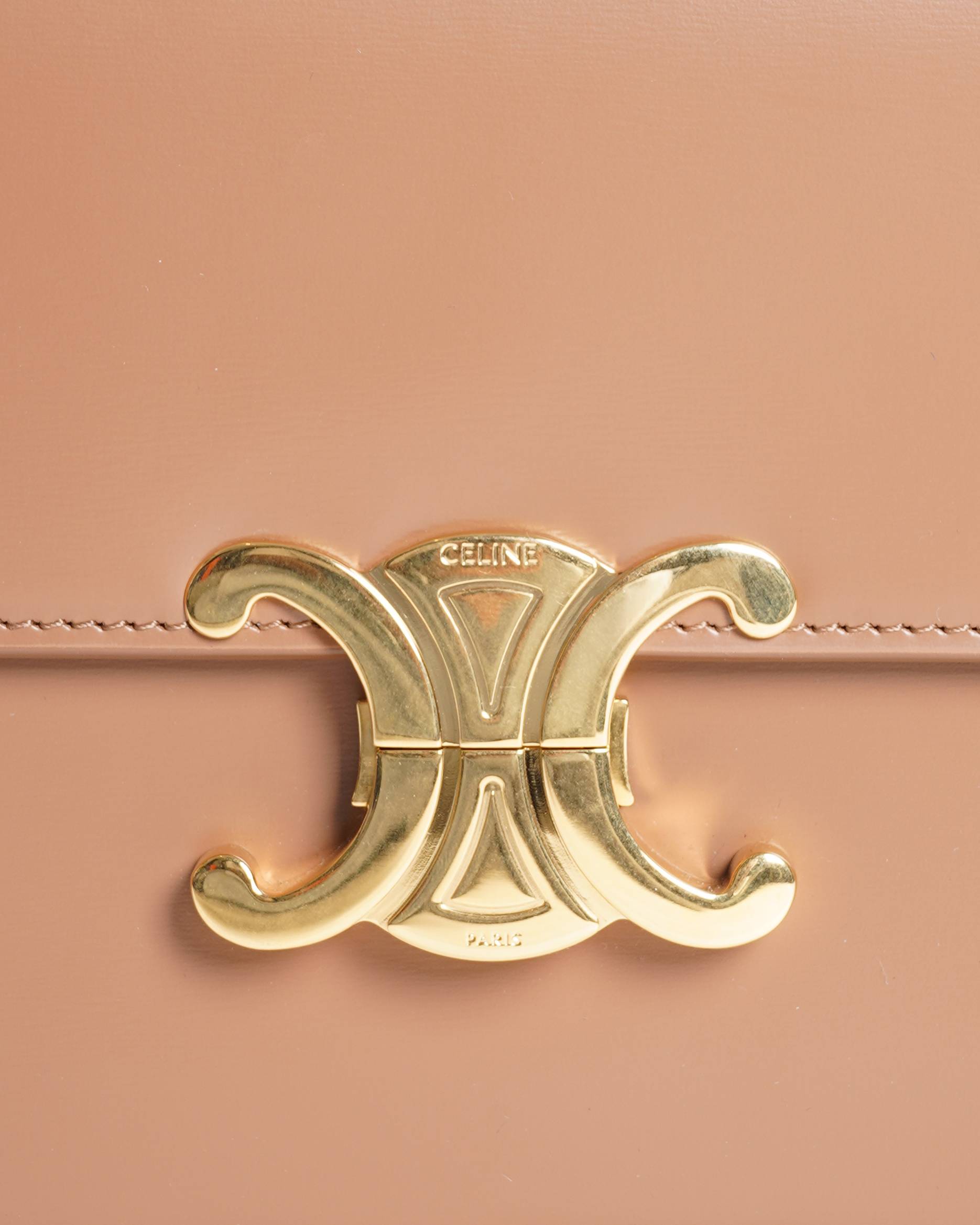 Celine Tan Triophe Bag In Natural Calfskin
