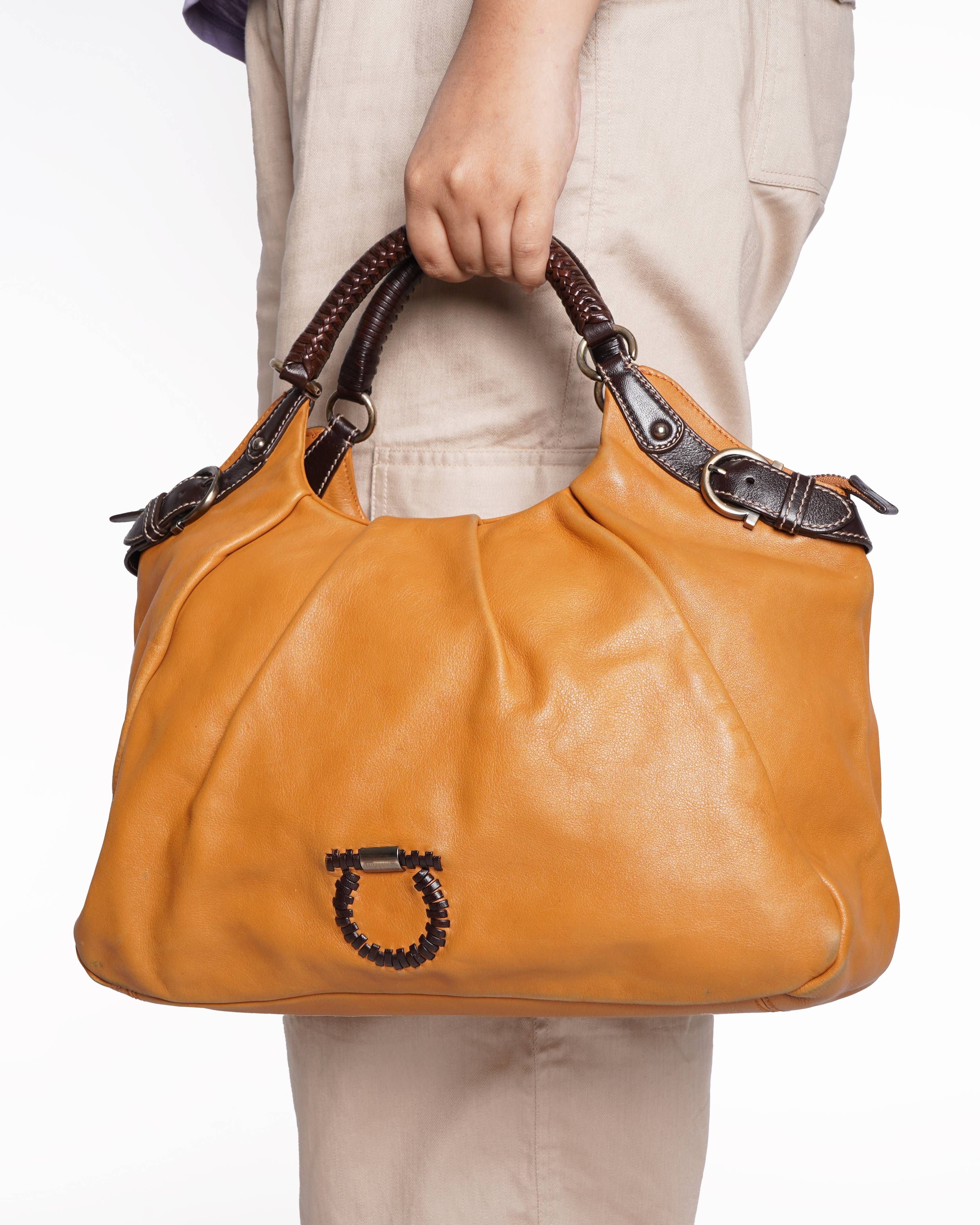 Salvatore Ferragamo Gancini Lucchetto Hobo Bag