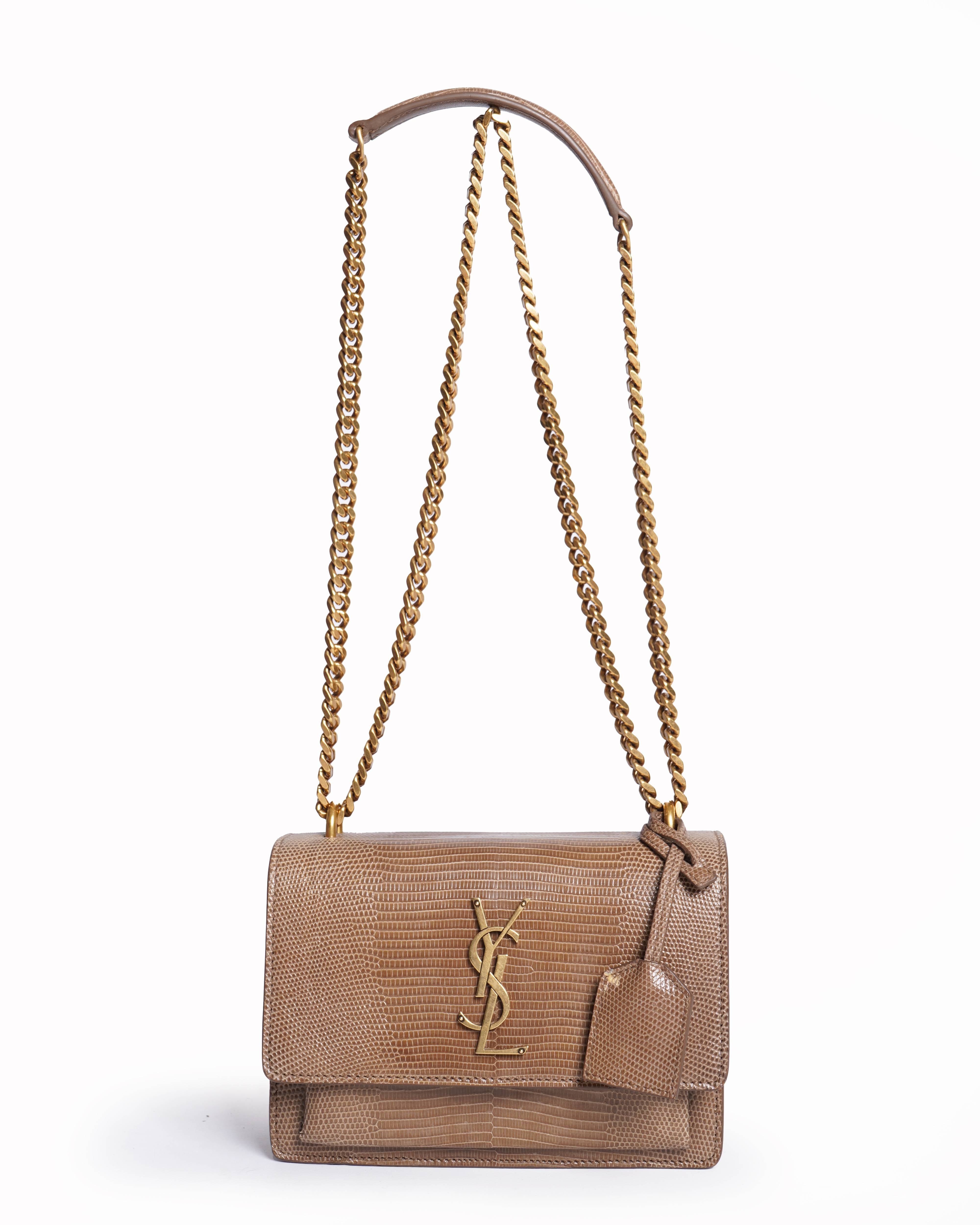 Saint laurent medium kate crossbody bag in crocodile embossed leather