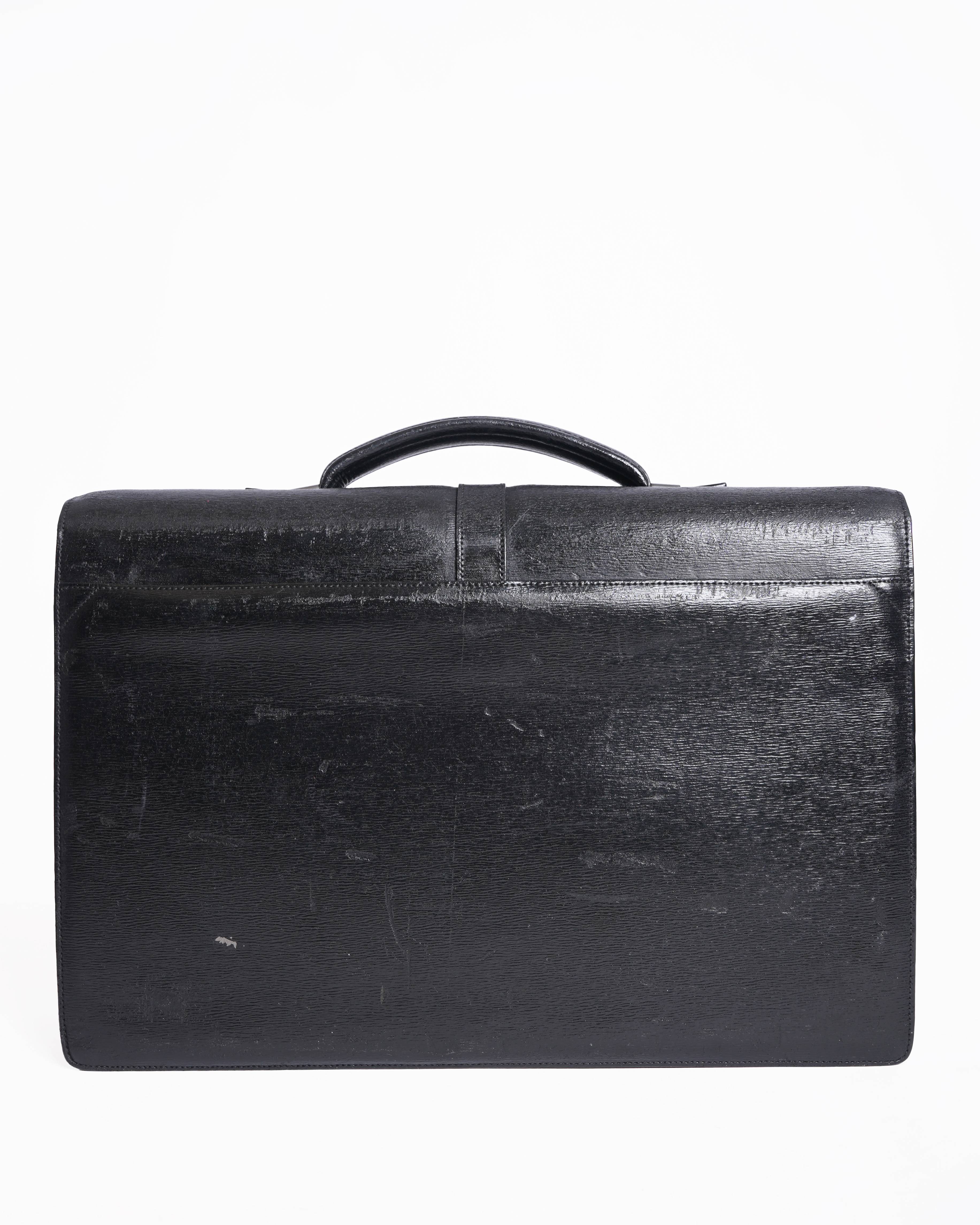 Mont Blanc black leather Westside Double Gusset Briefcase