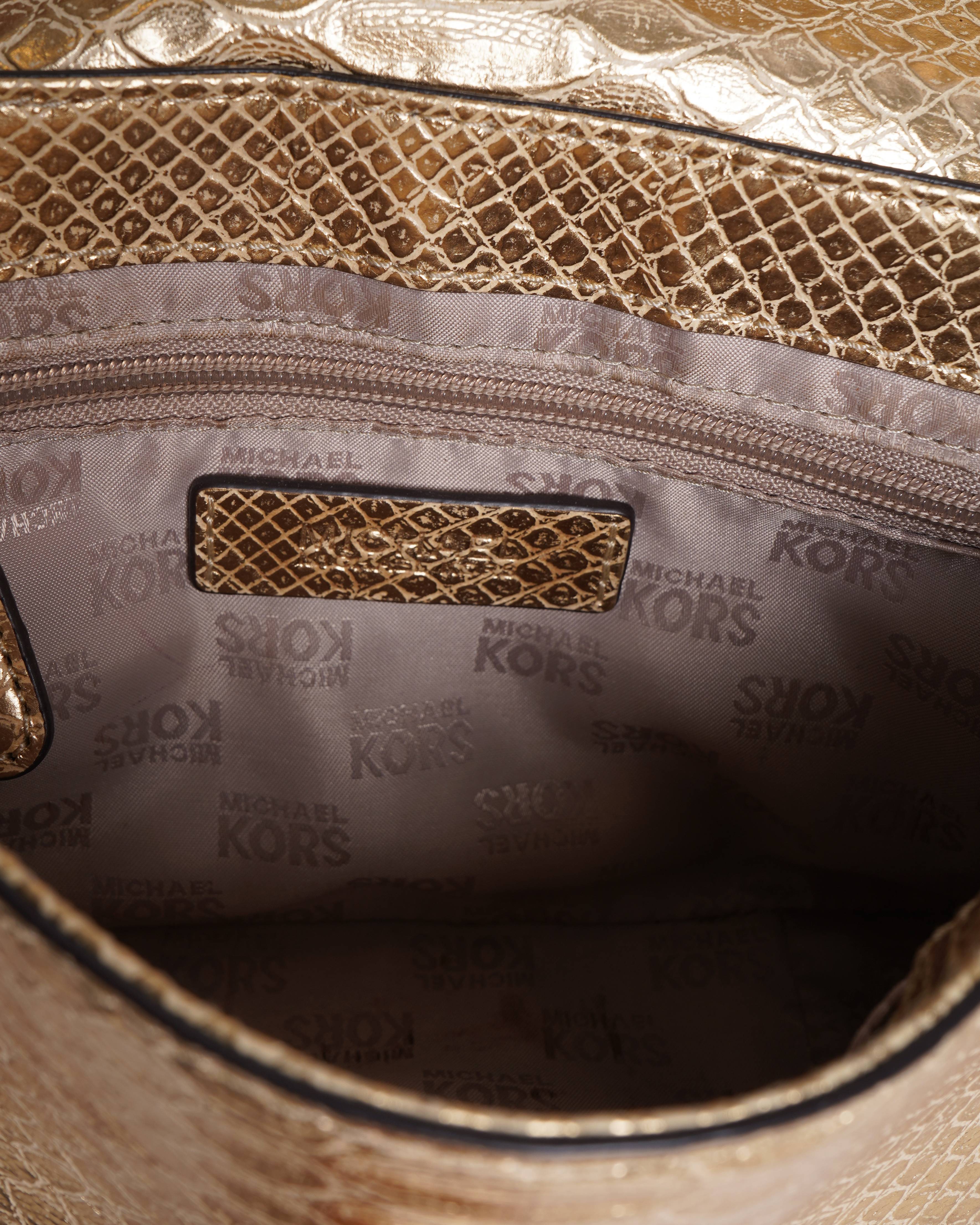 Michael Kors golden Pytthon Embossed shoulder bag