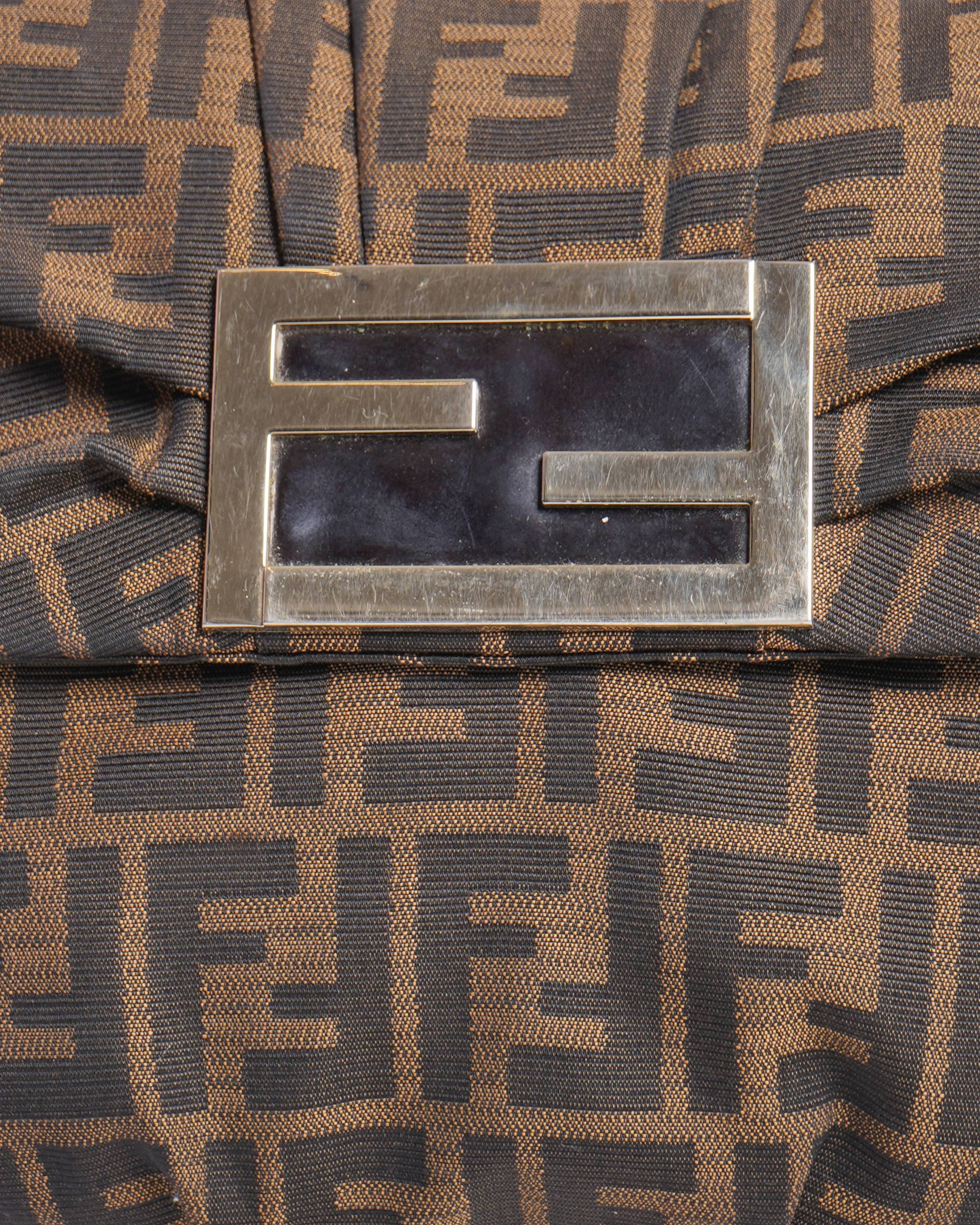 Fendi mia flap medium zucca canvas shoulder bag