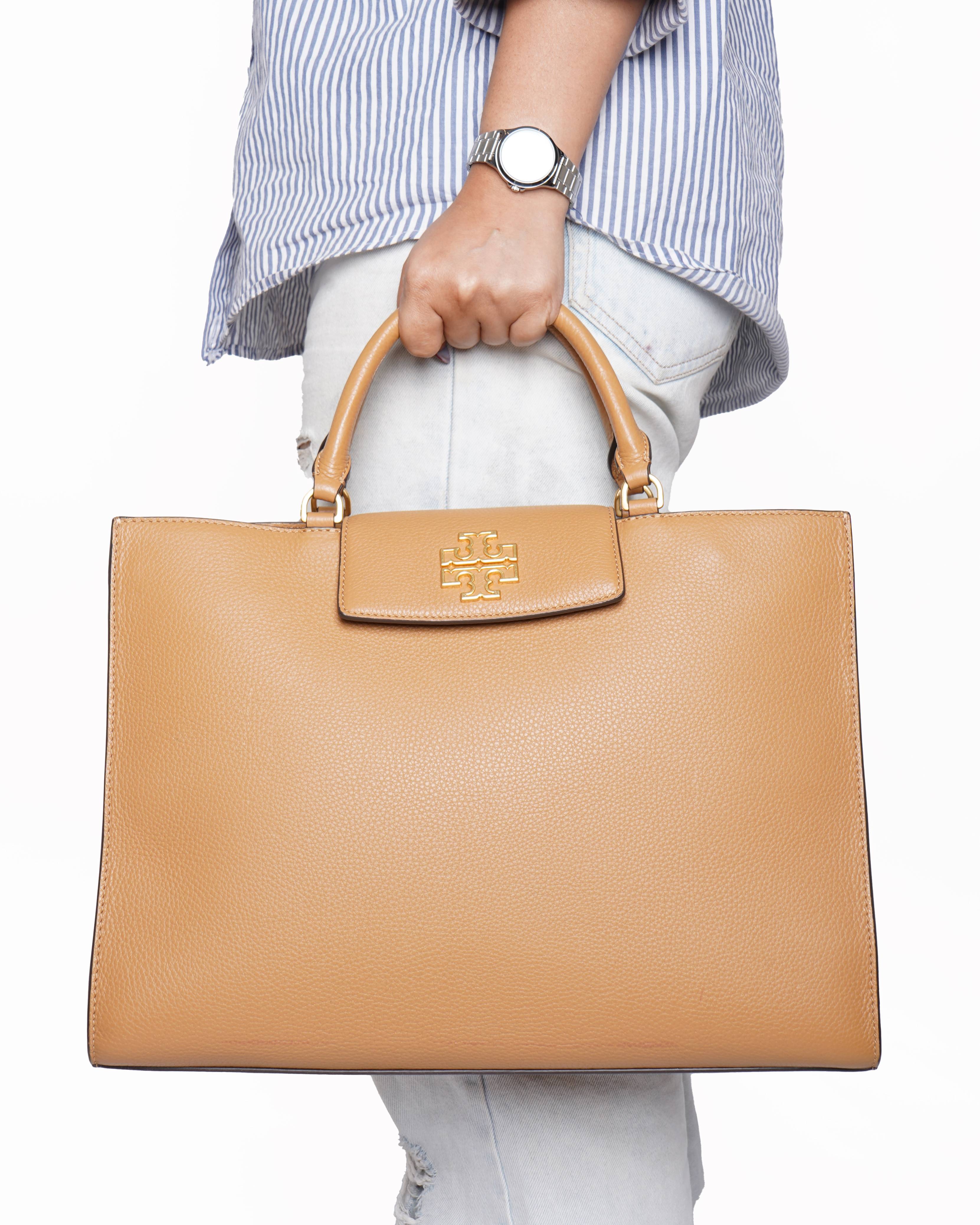 New Tory Burch Britten Pebbled Leather Tote