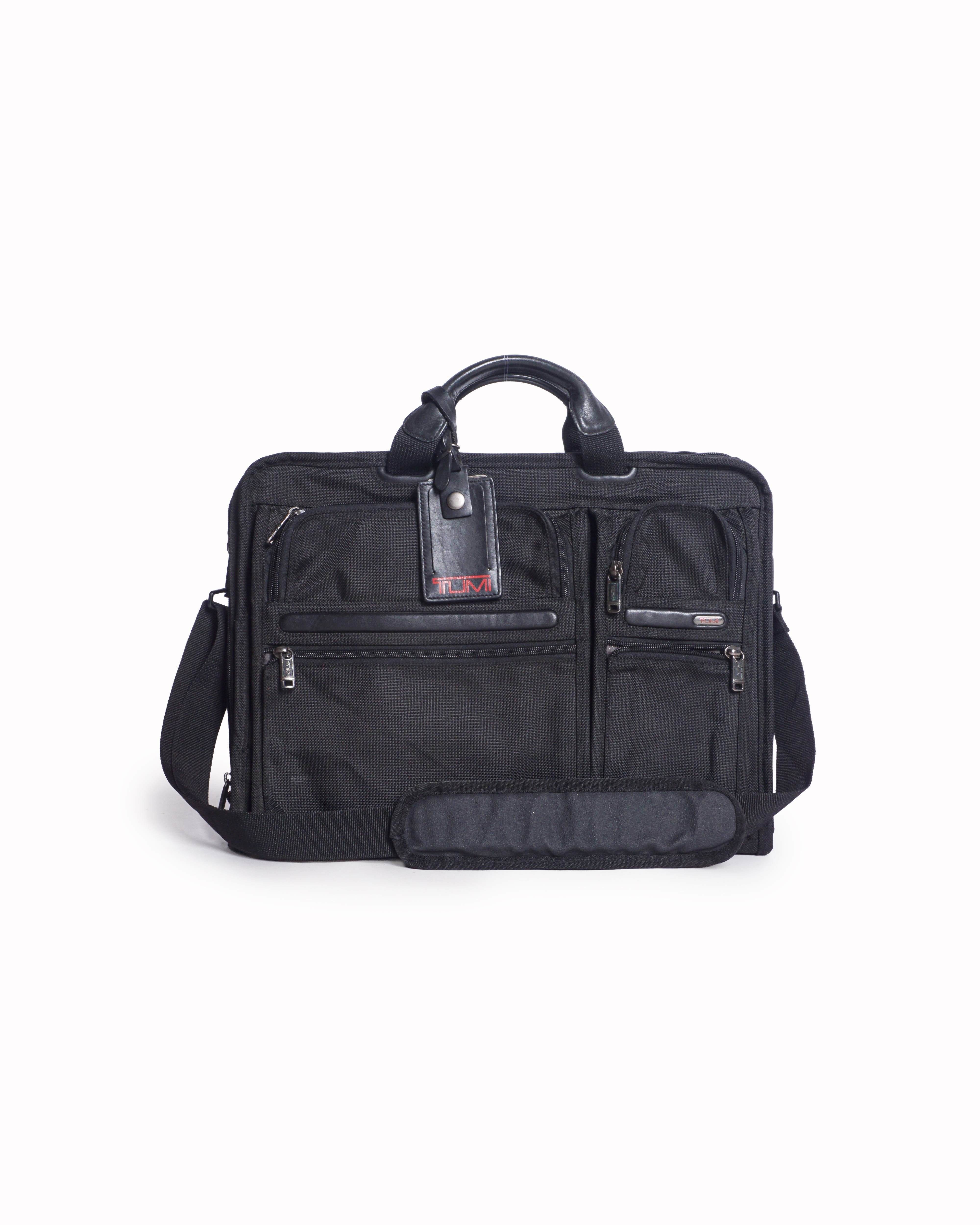 Tumi Alpha Black Ballistic Nylon Portfolio Laptop Briefcase