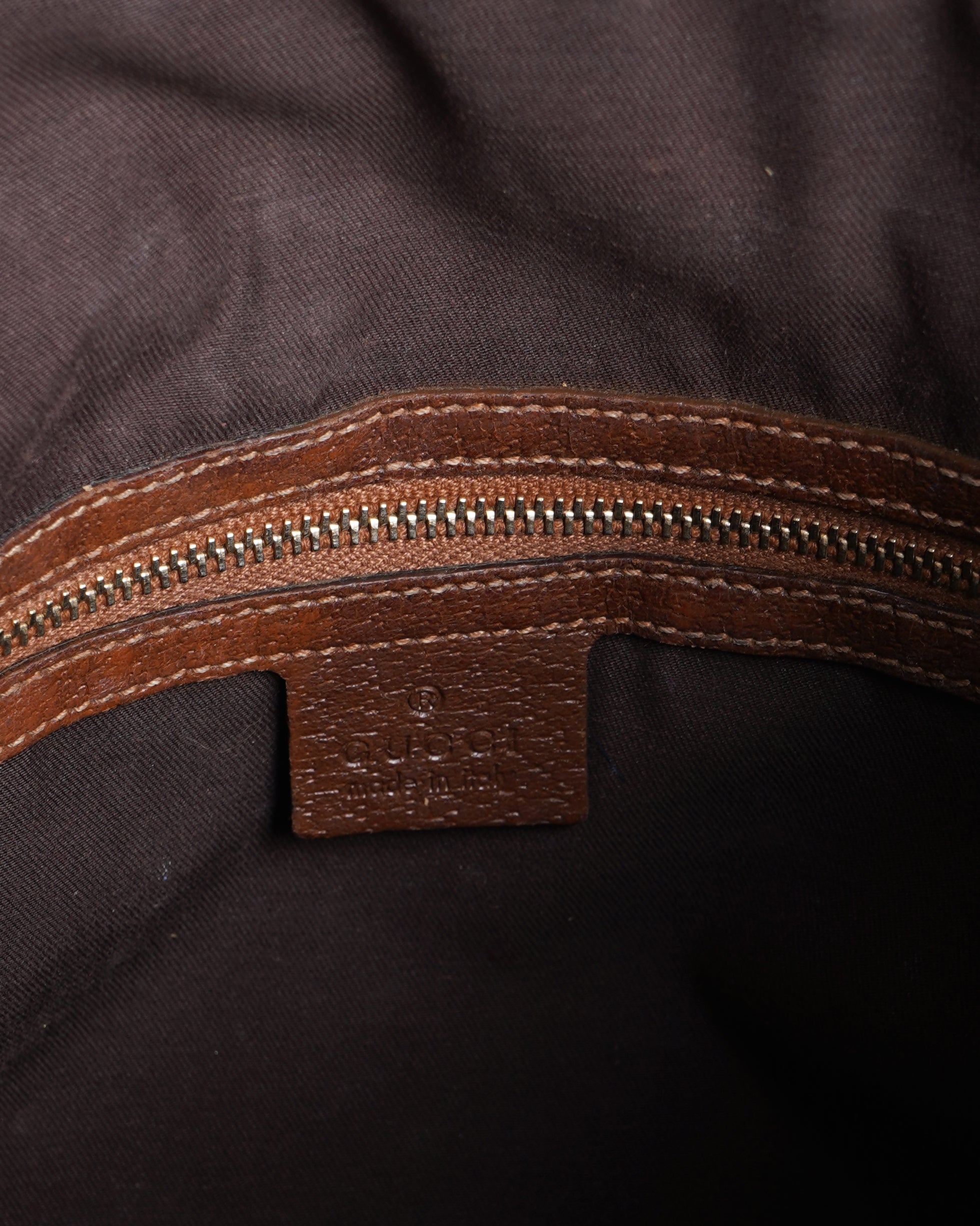 Gucci Canvas & Leather Bamboo Handle Handbag