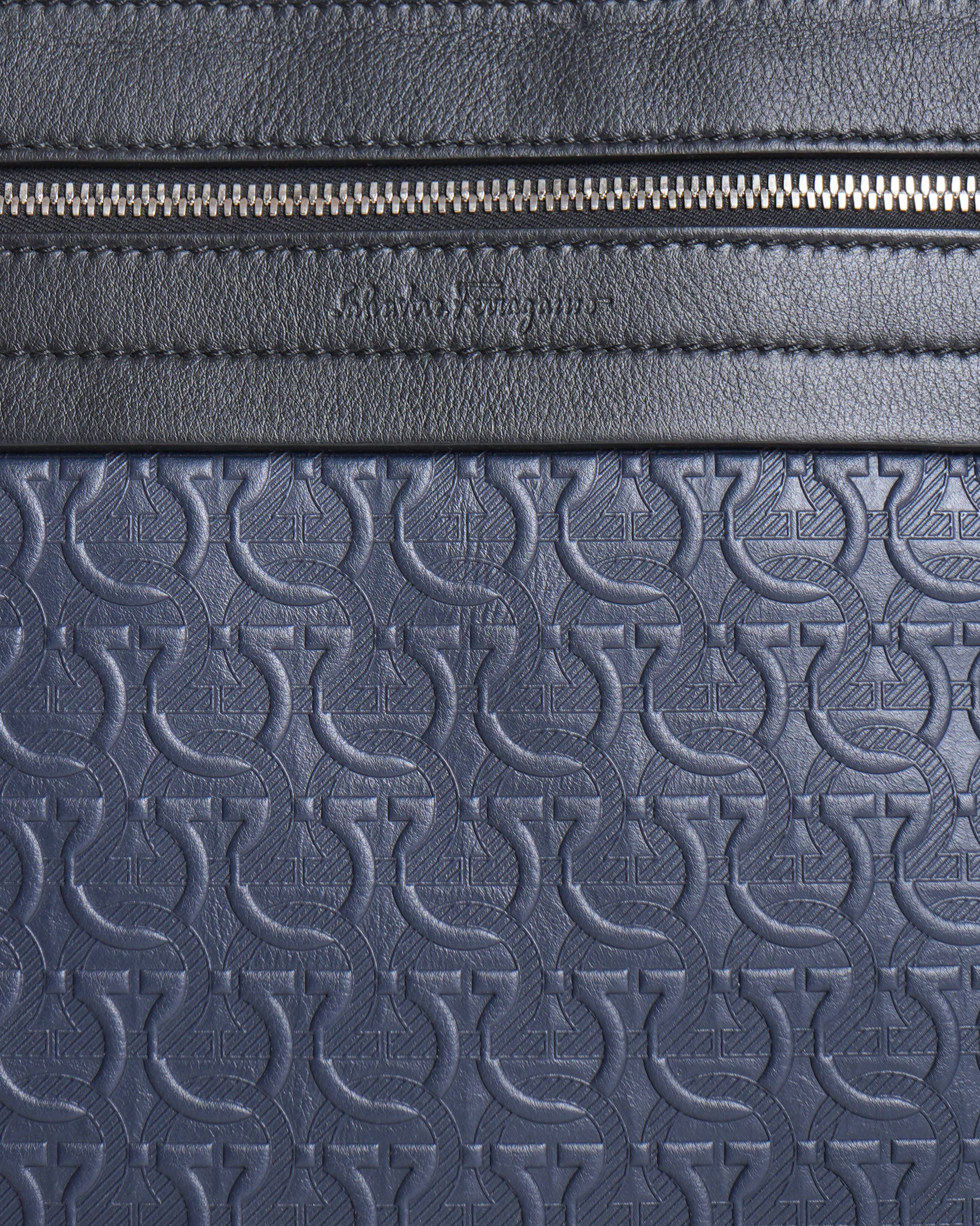 New Salvatore Ferragamo Gancini Embossed Crossbody Bag