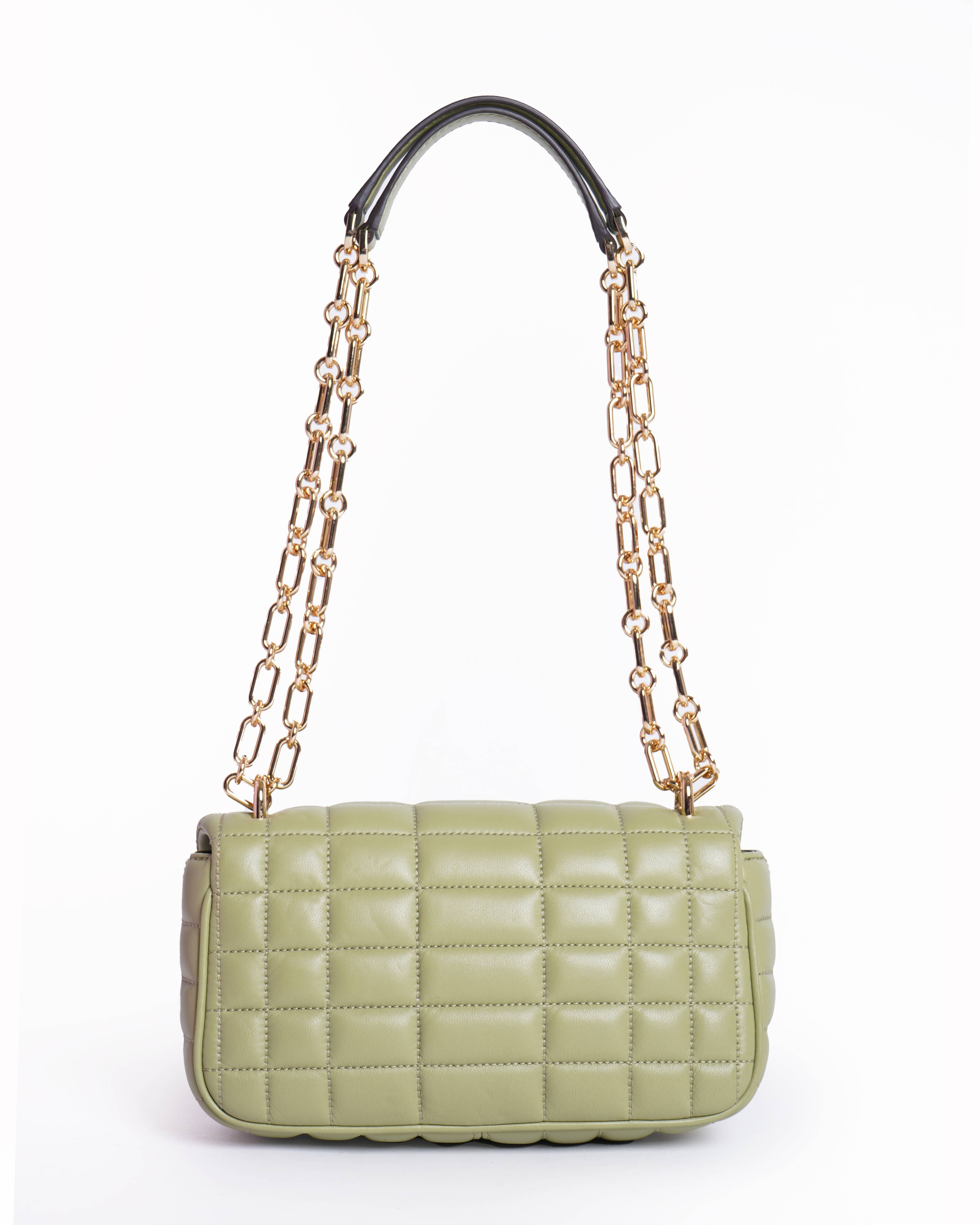 New Micahel kors Quilted Tribeca Small Shoulder Bag in Green