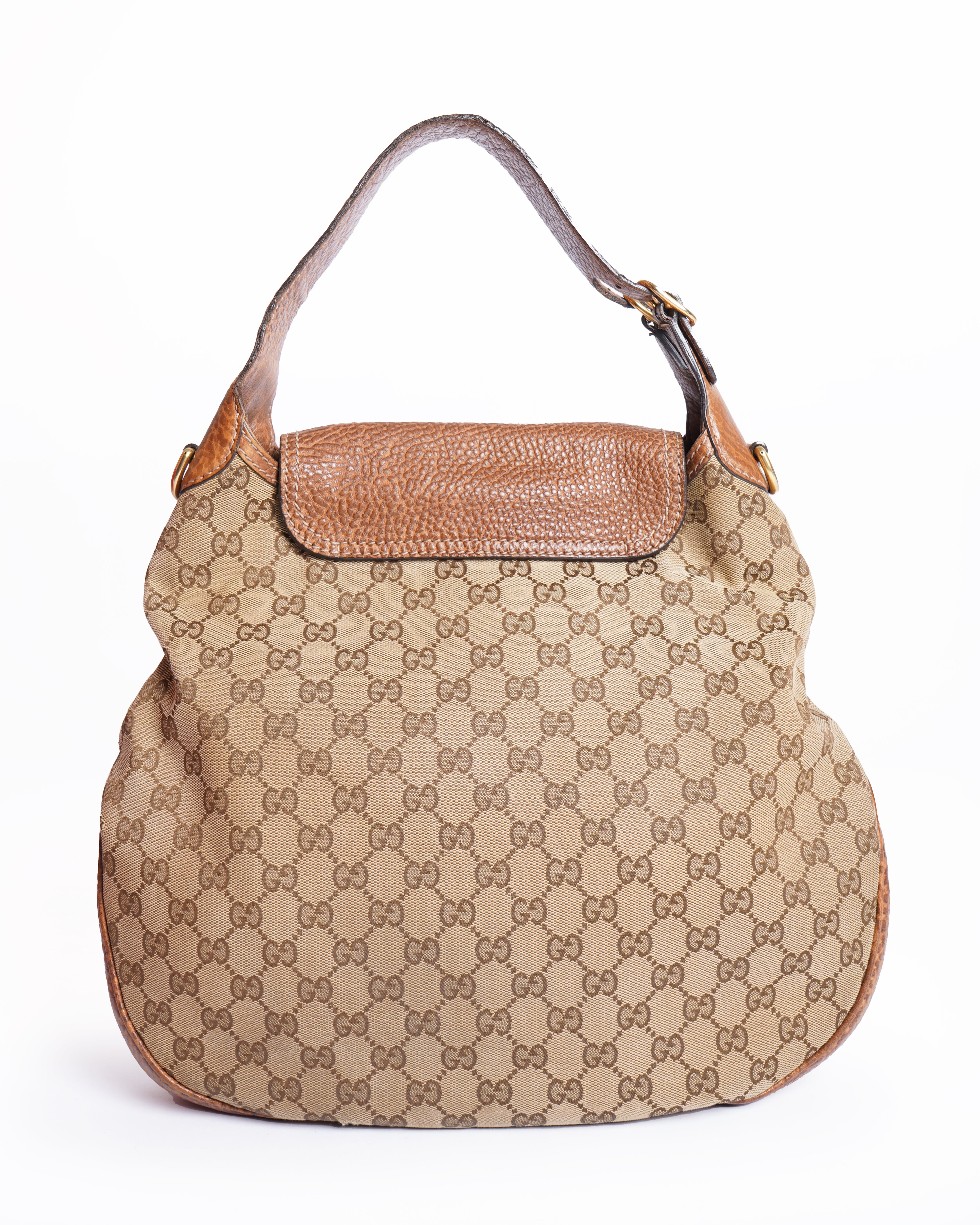 Gucci Canvas & Leather Pelham Hobo Bag