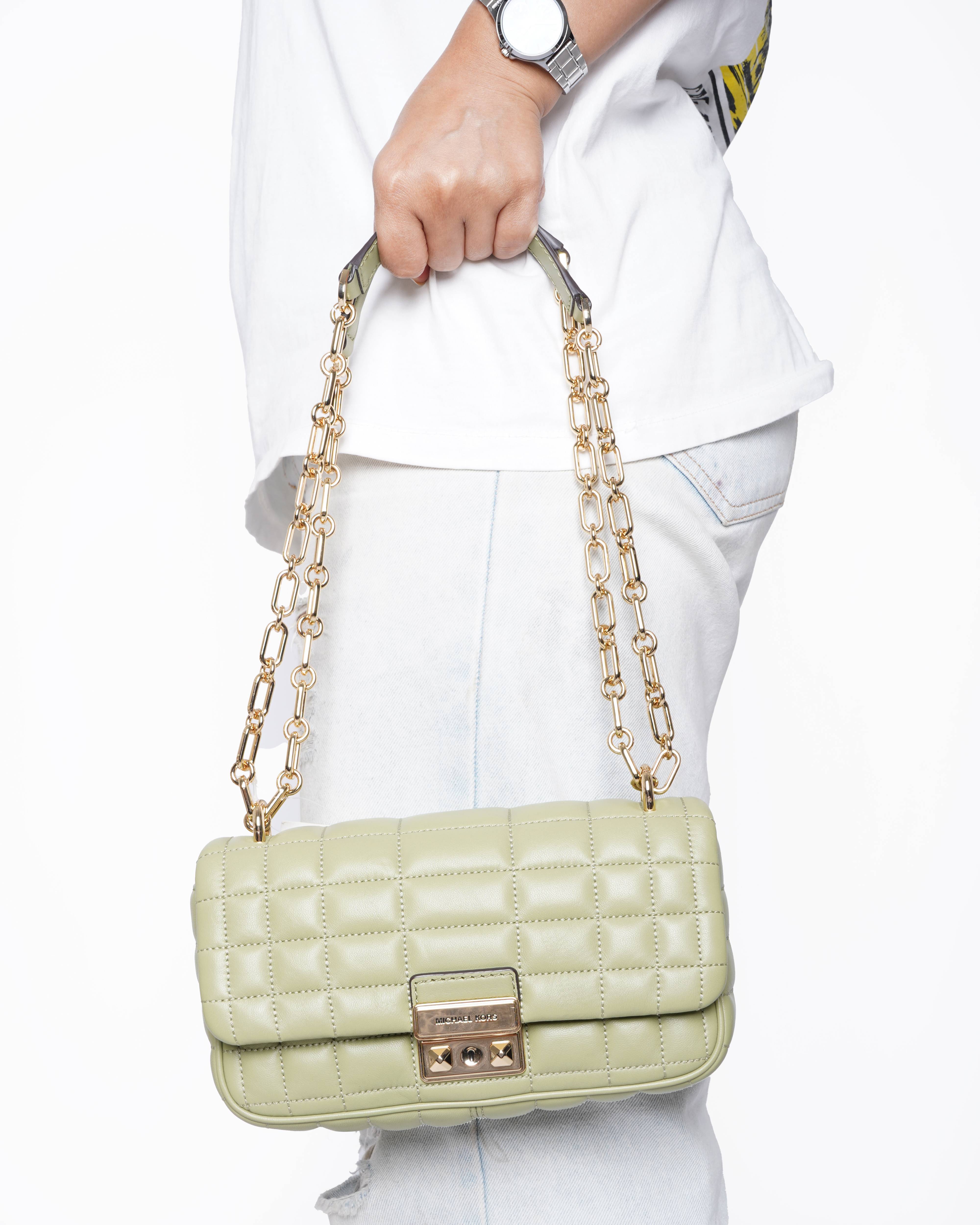 New Micahel kors Quilted Tribeca Small Shoulder Bag in Green