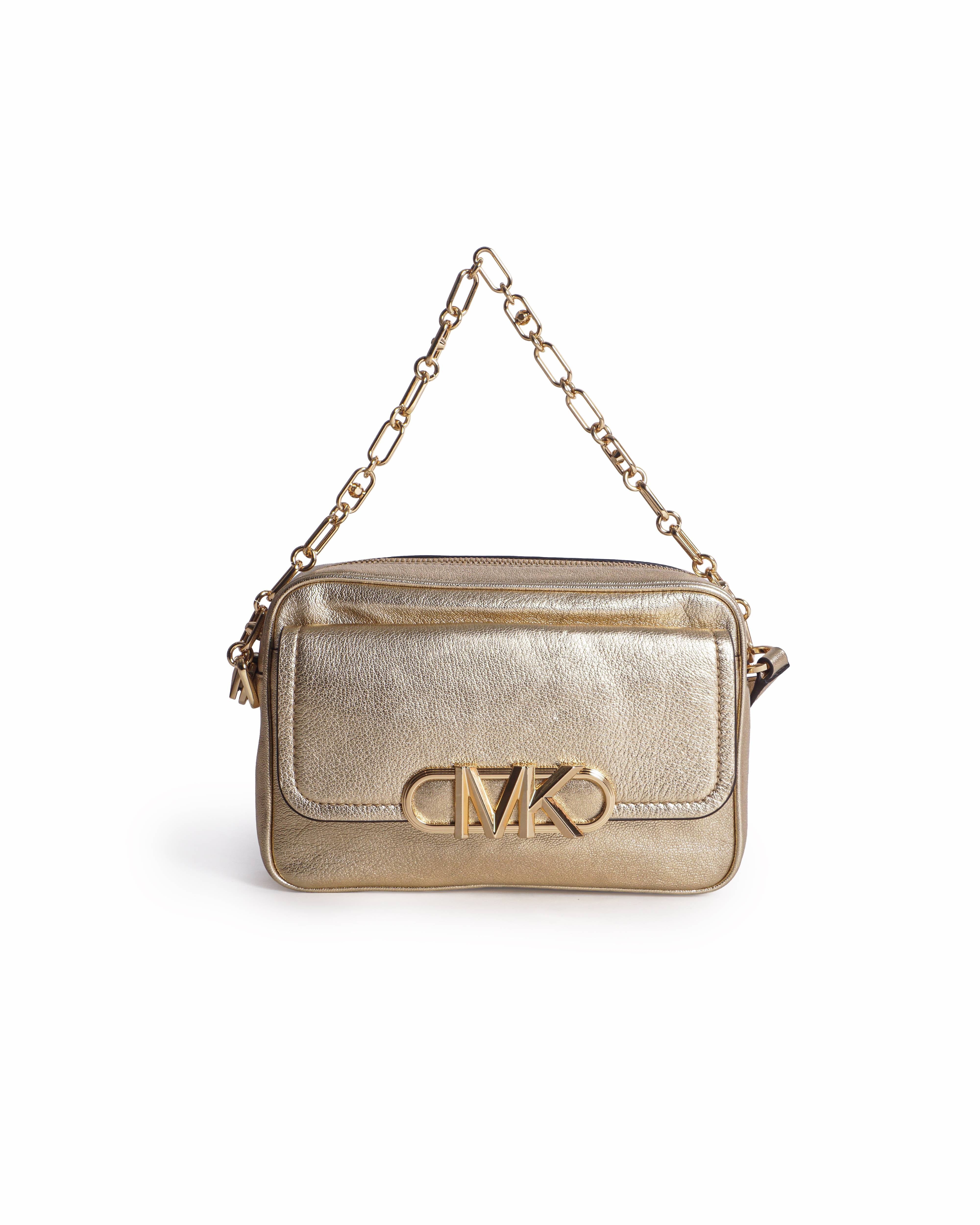 Michael Kors Parker Medium Metallic Leather Crossbody Bag