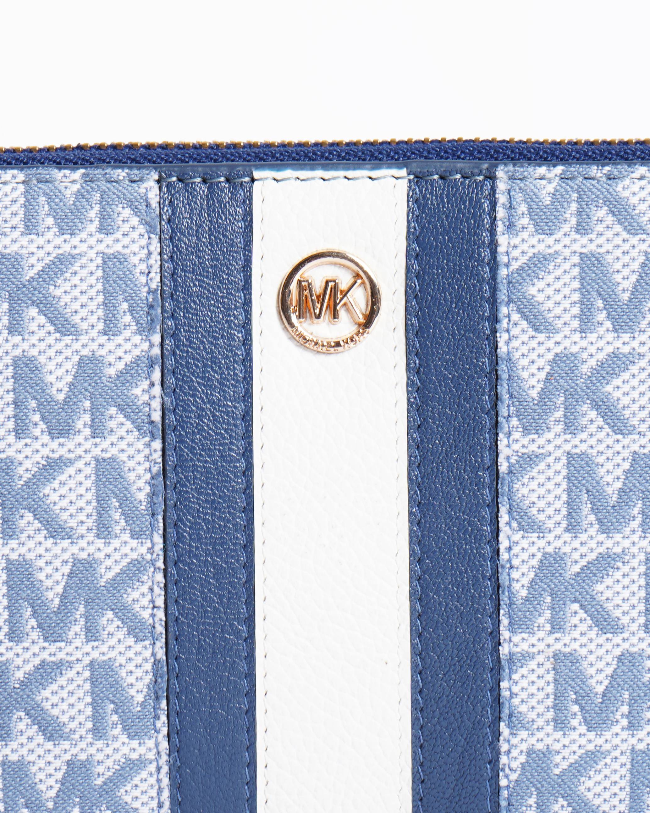 Michael kors blue signature monogram Wristlet wallet