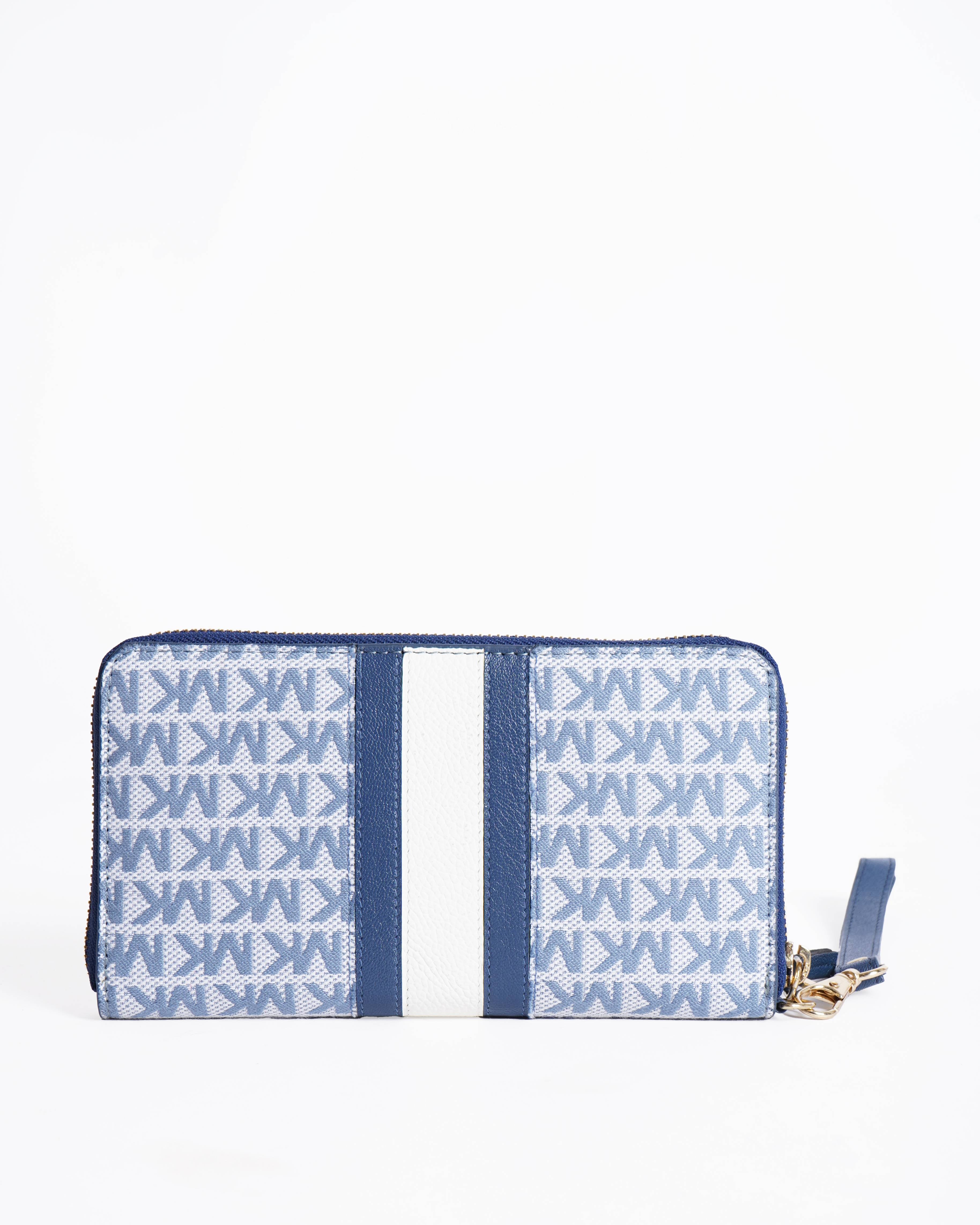 Michael kors blue signature monogram Wristlet wallet