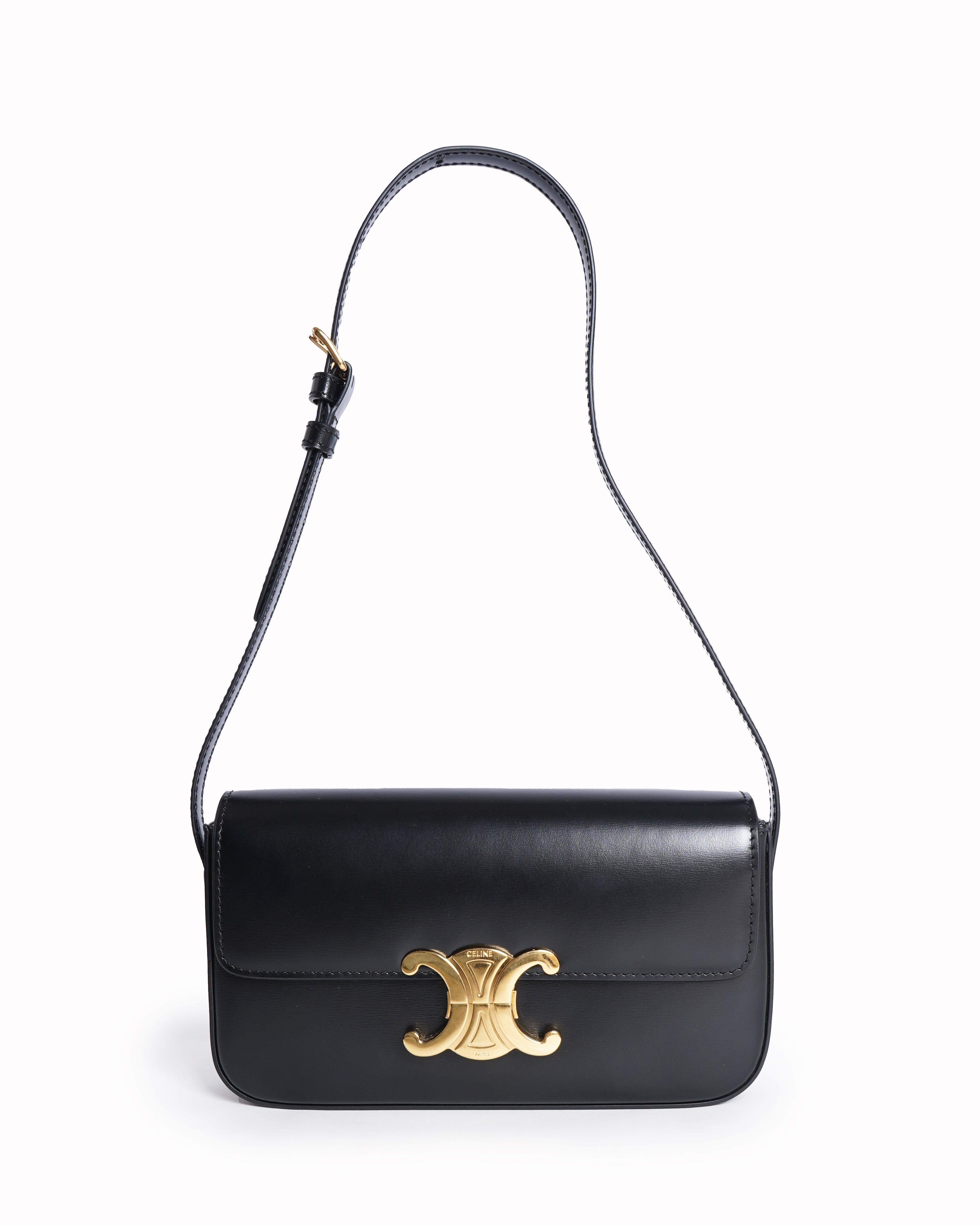Celine Triomphe Underarm Shoulder Bag In Black