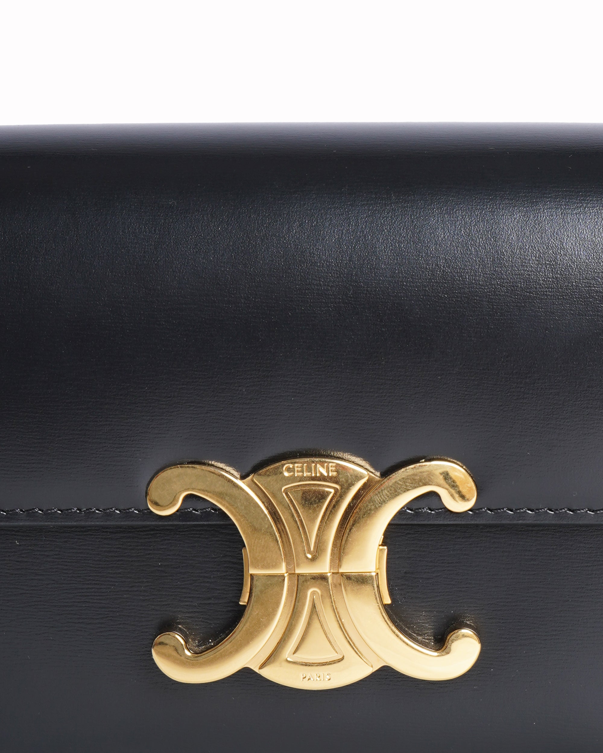 Celine Triomphe Underarm Shoulder Bag In Black