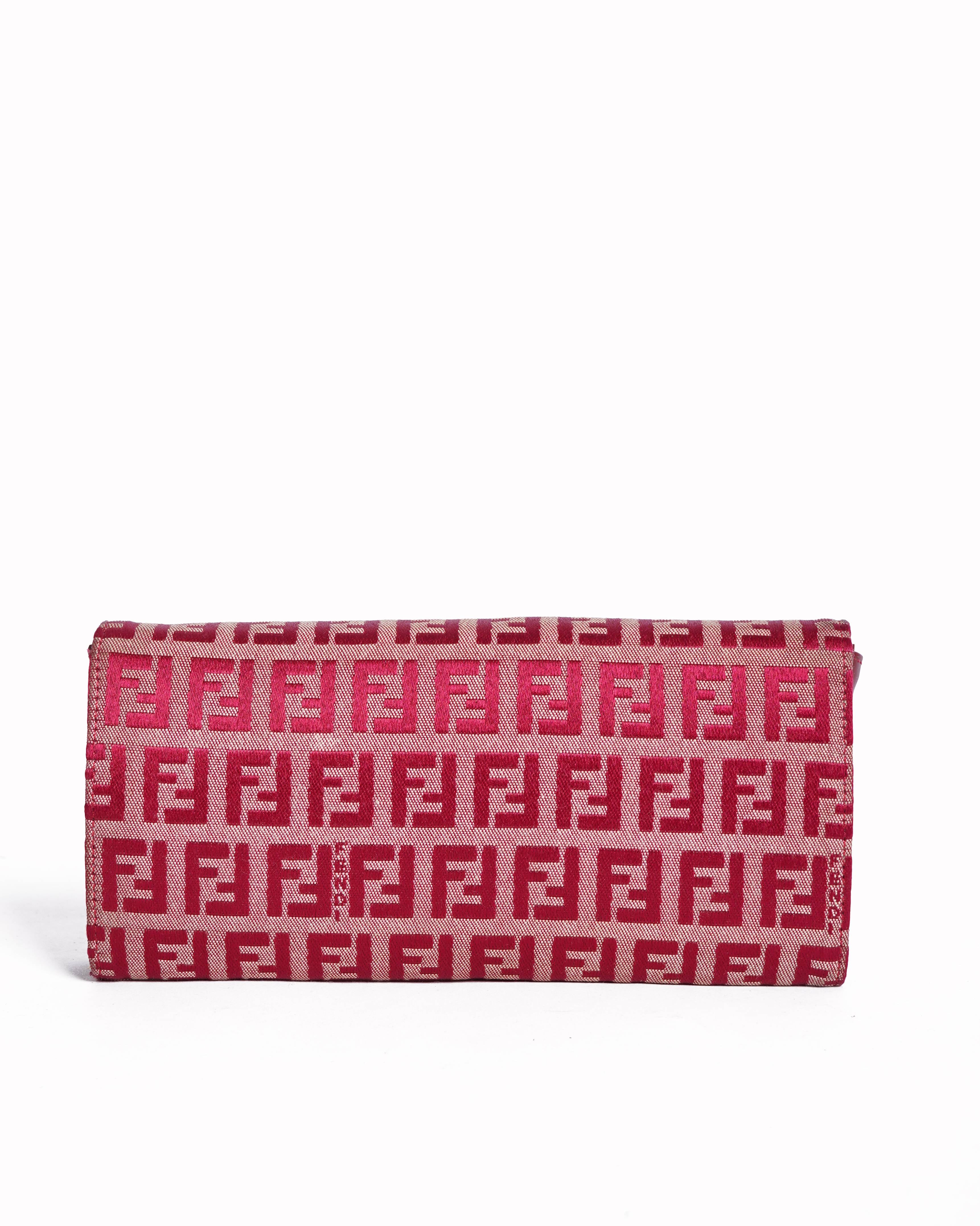 Fendi ff zucca bi fold long wallet