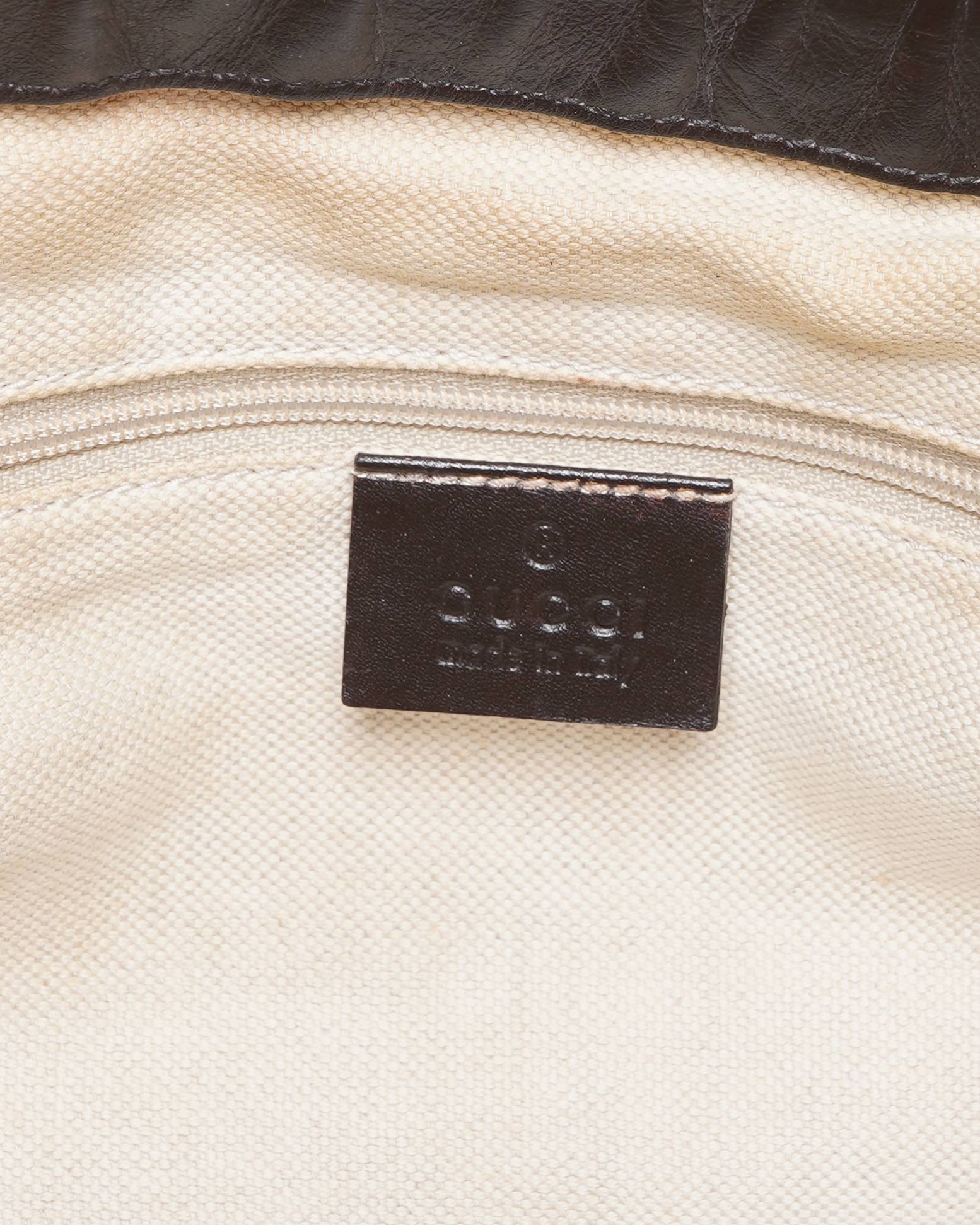 Gucci Beige GG Monogram Canvas & Leather Shoulder Bag