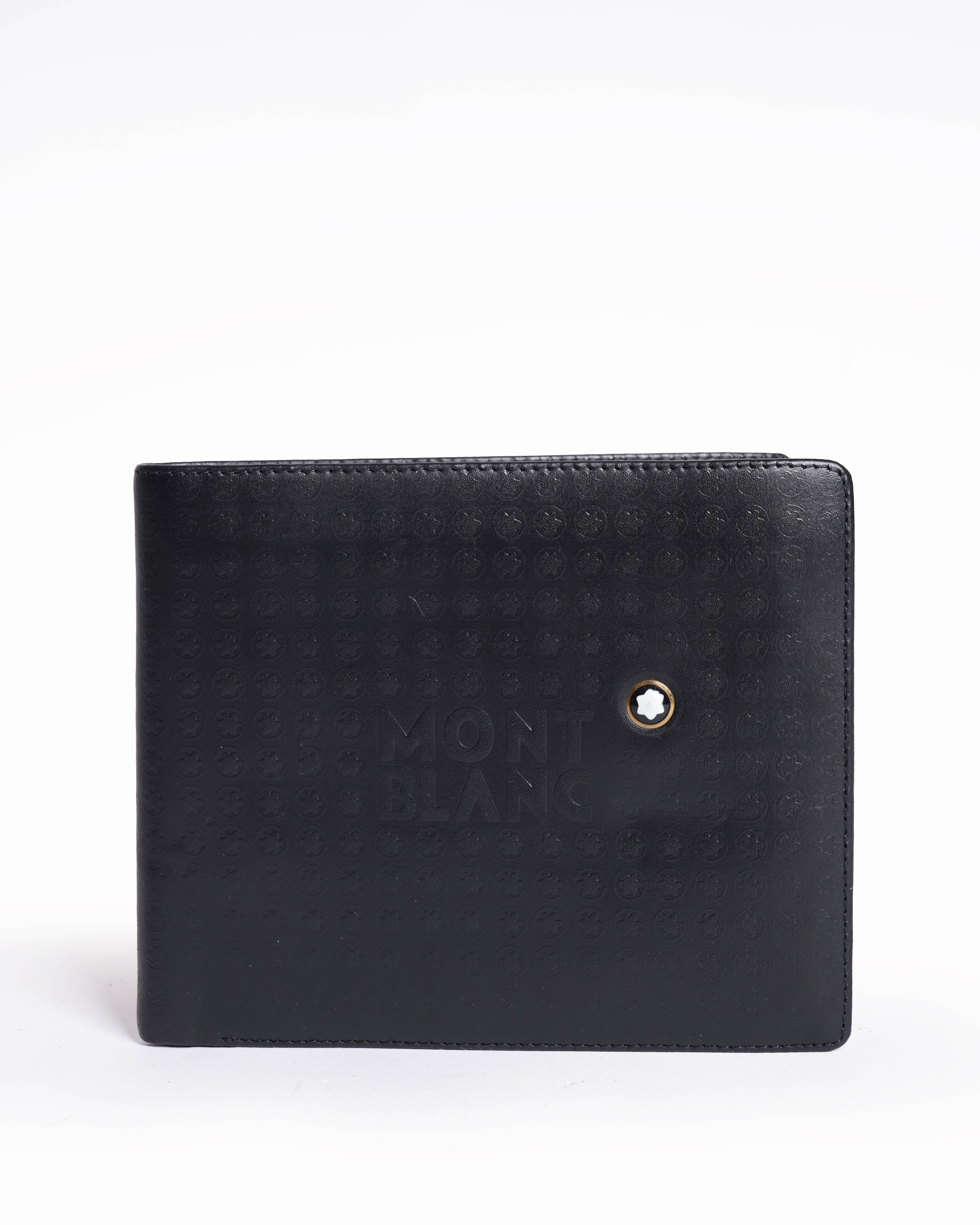 Mont Blanc black textured Star Logo wallet
