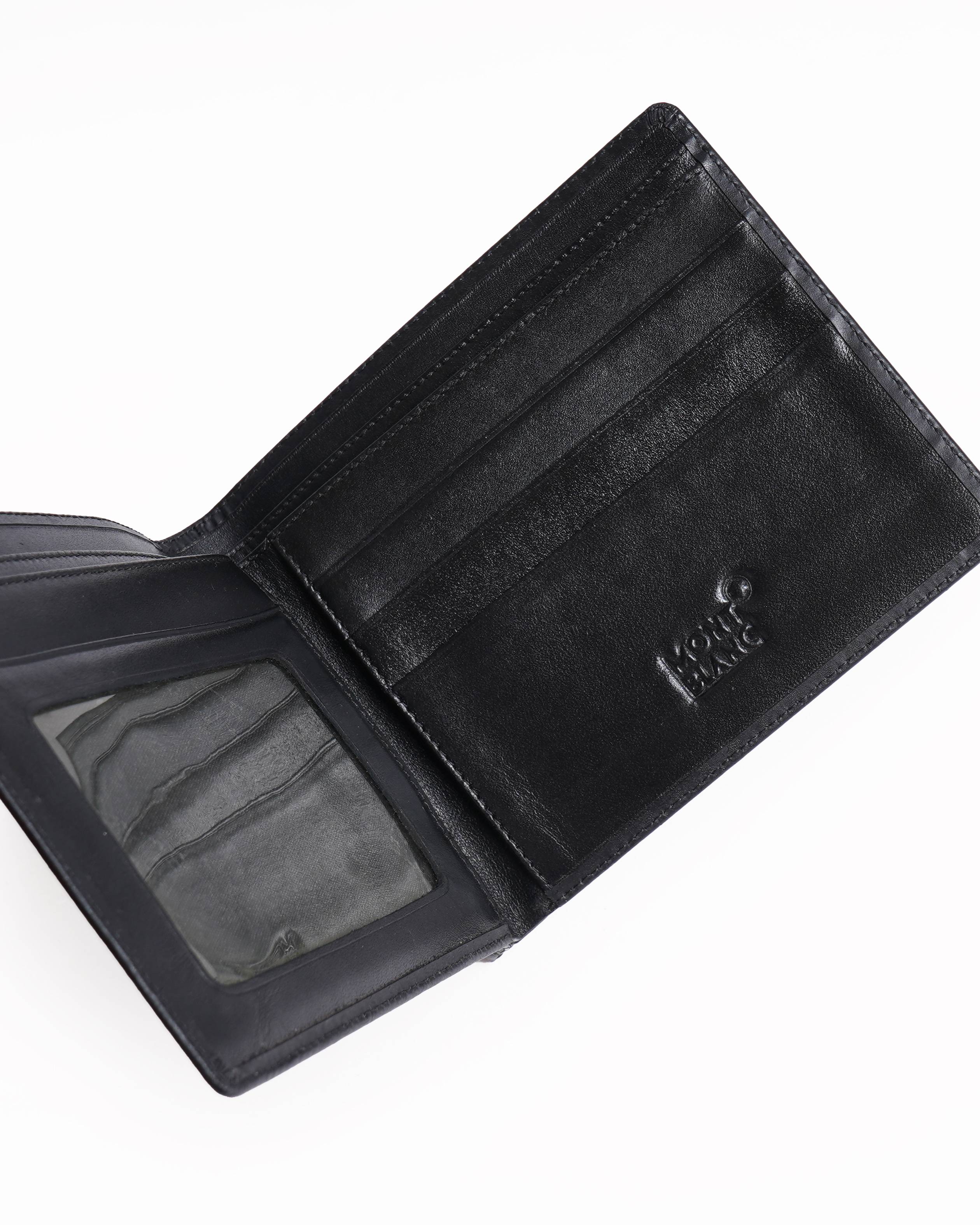 Mont Blanc black textured Star Logo wallet