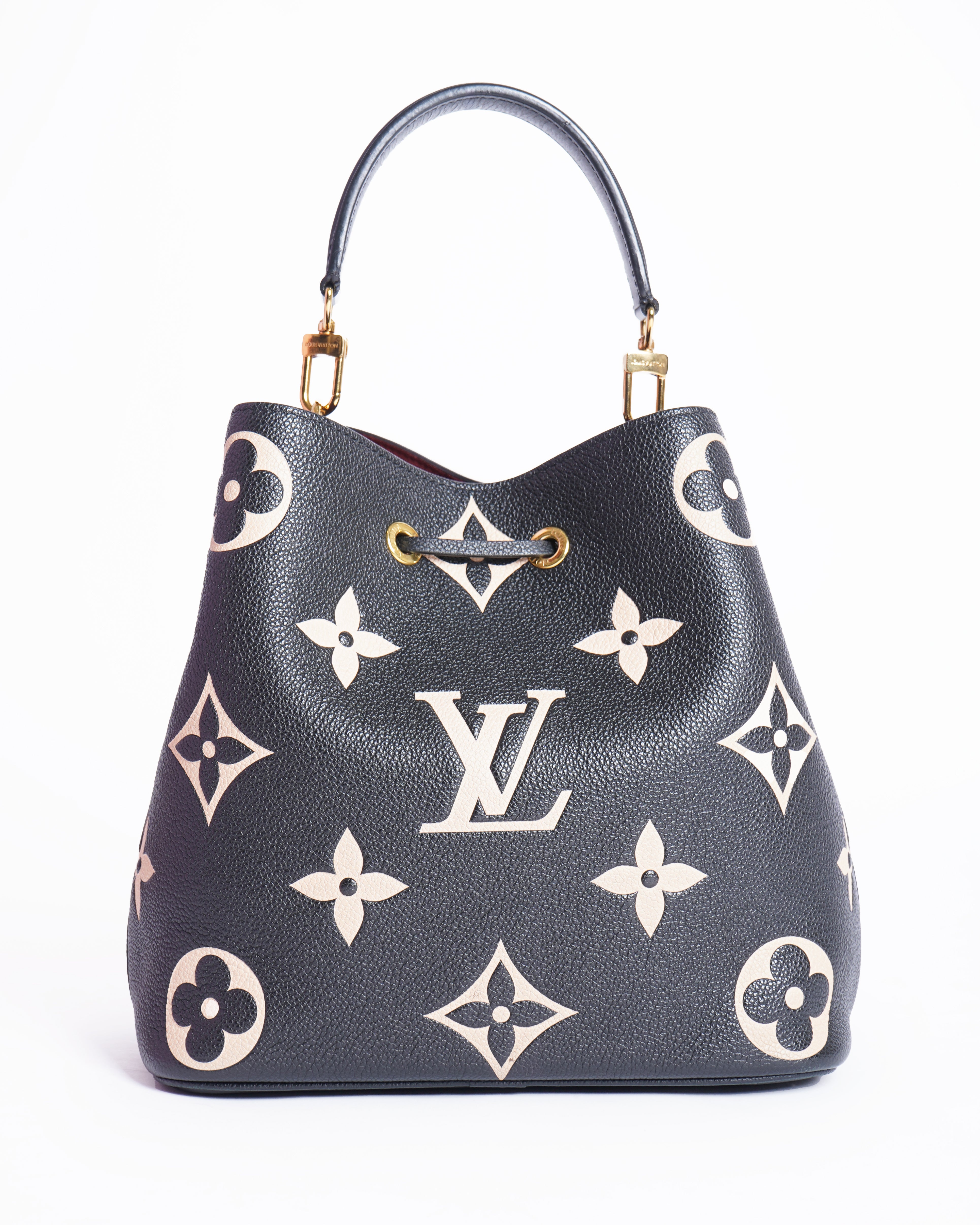 New Louis Vuitton NeoNoe MM Bicolor Monogram Empreinte Leather Handbag