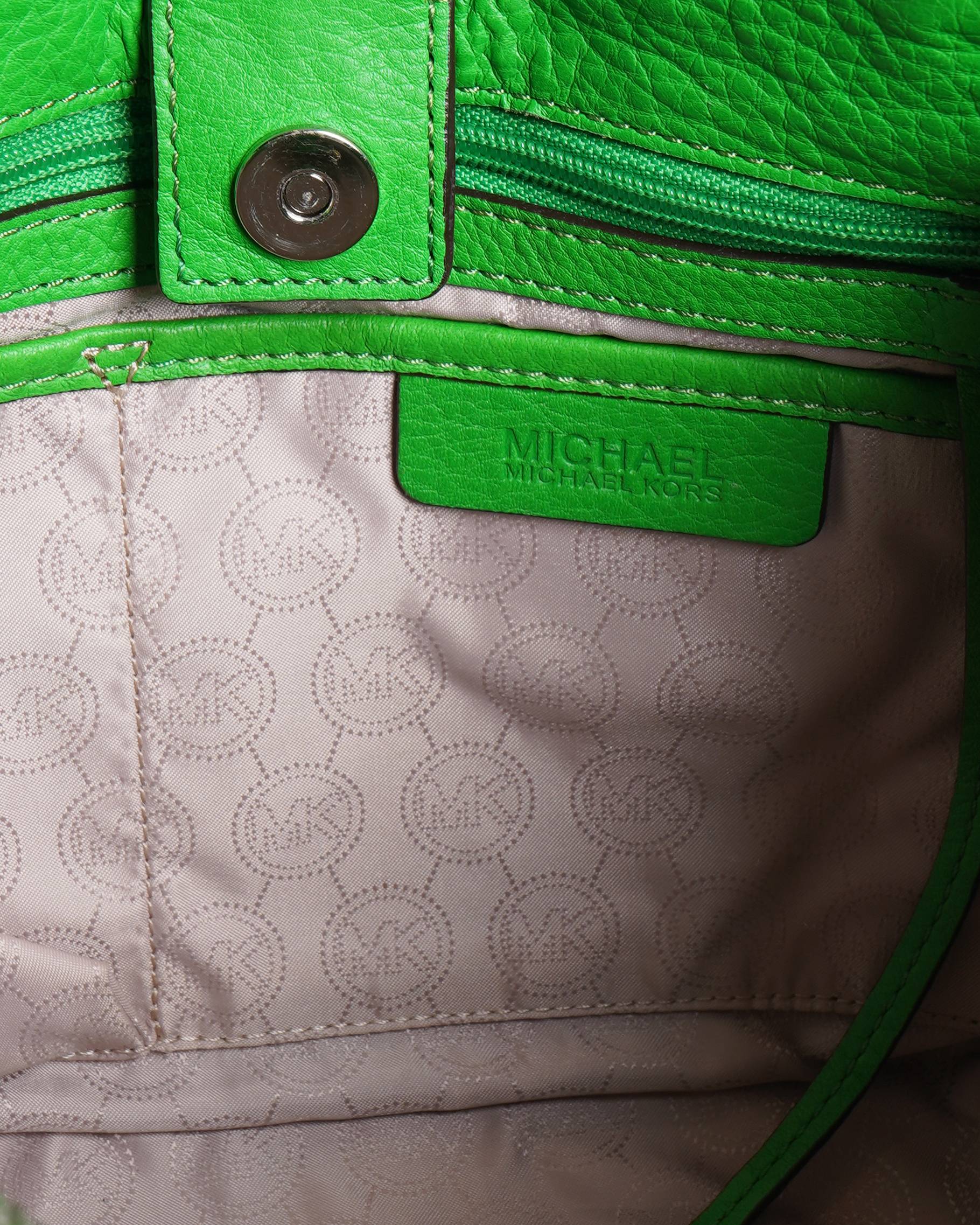 Michael kors audrey satchel handbag in green