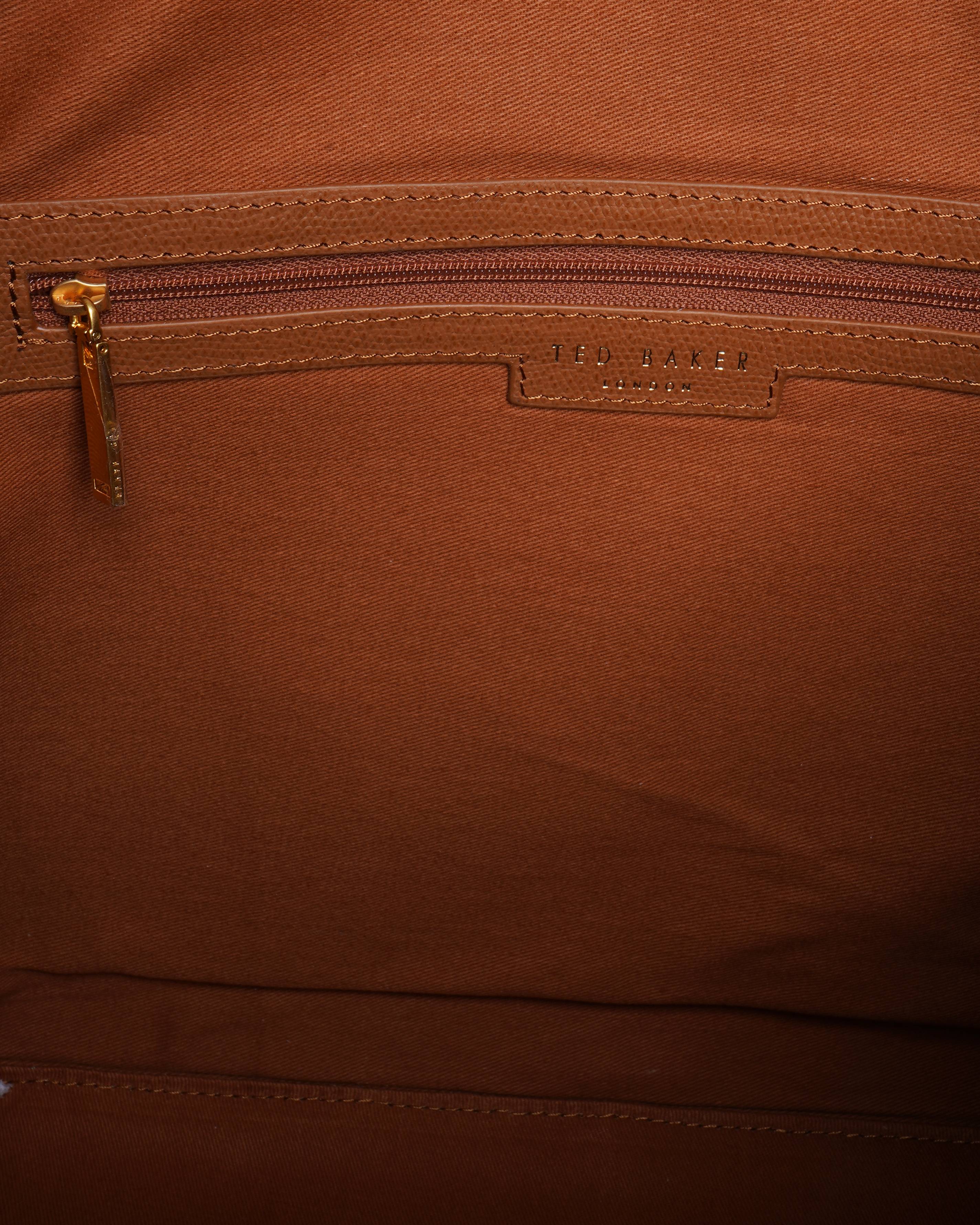 Ted baker tan textured padlock tote bag