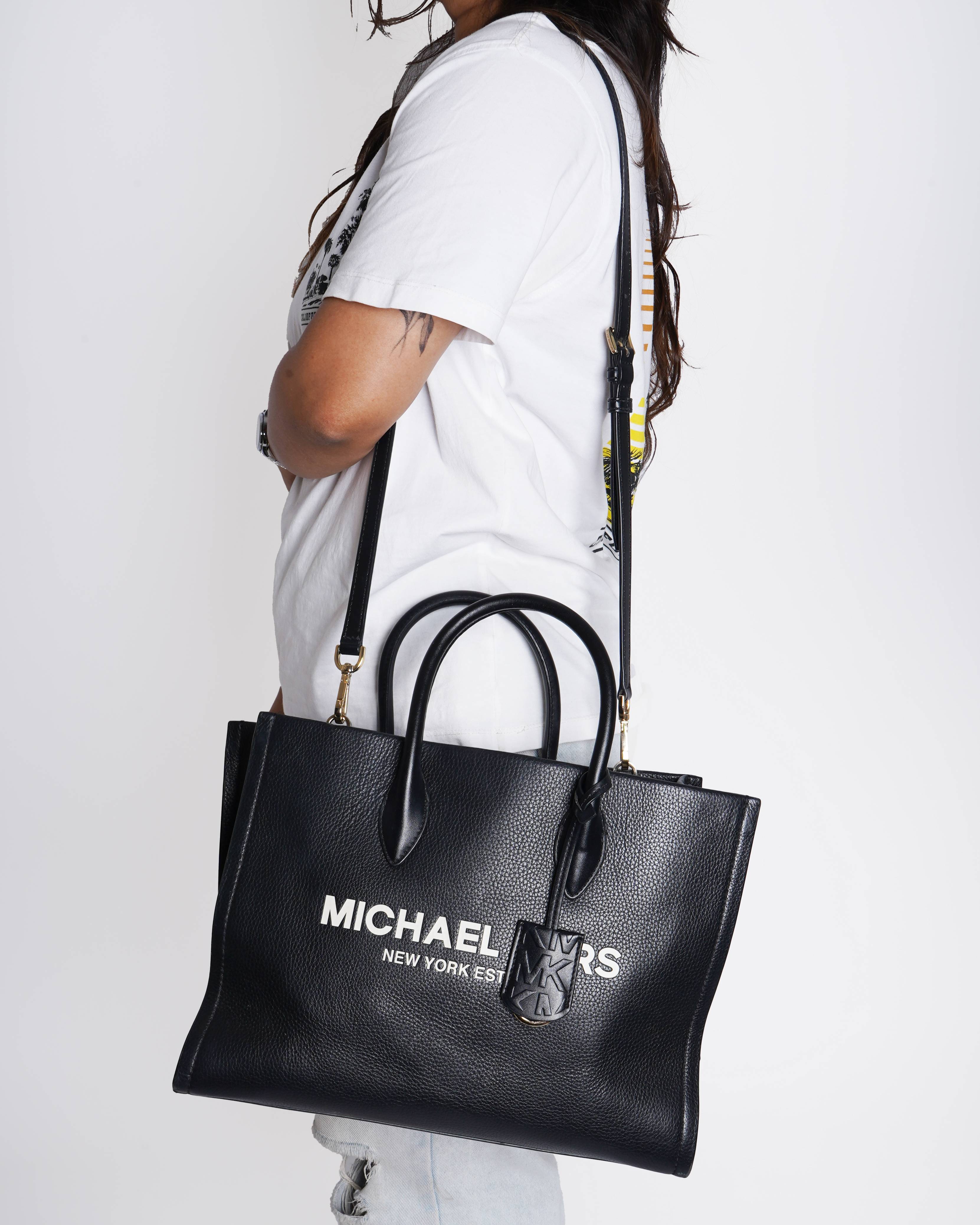 Michael Kors Mirella Medium Pebbled Leather Tote Bag