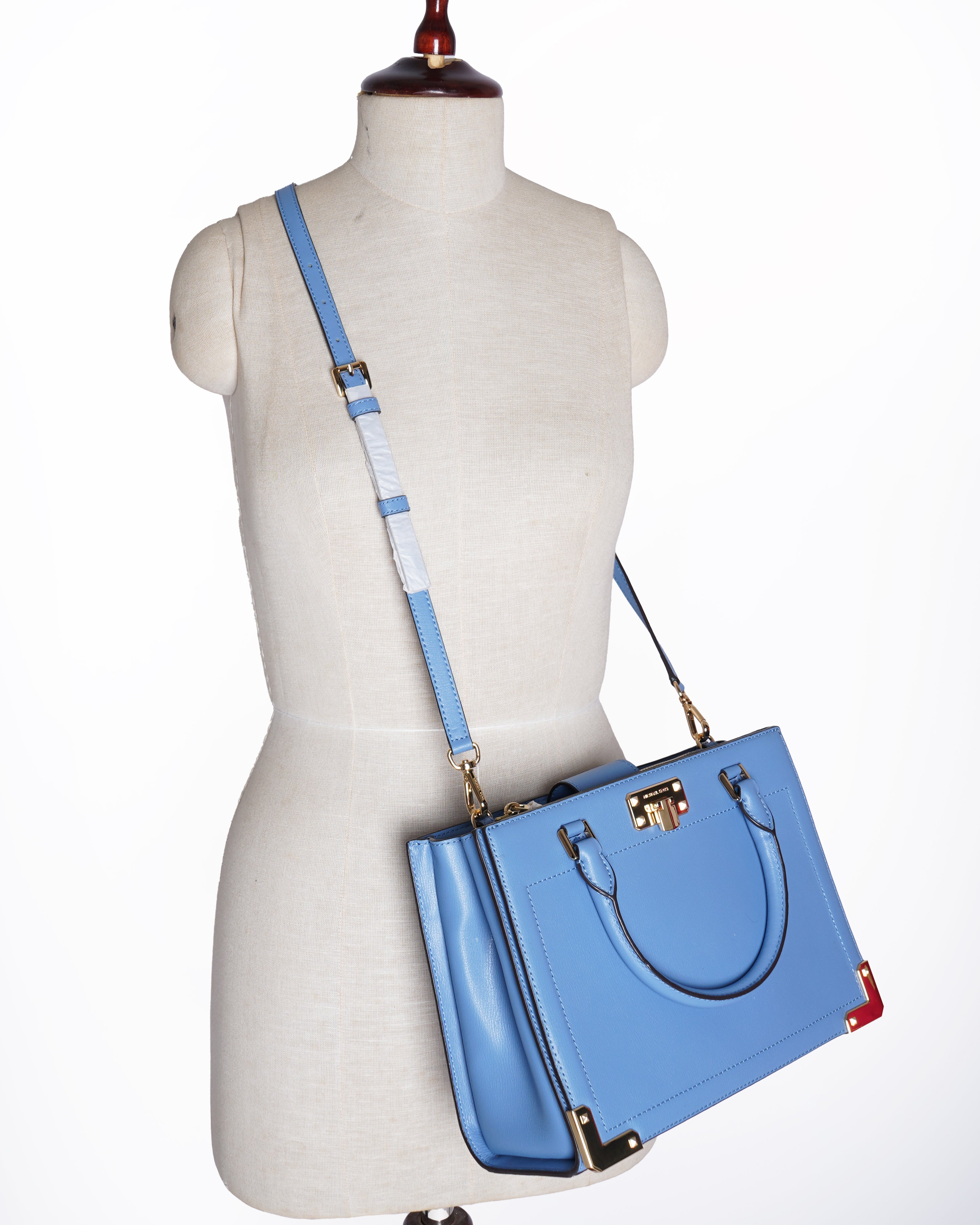 New Michael Kors Kinsley Top Handle Bag In Blue