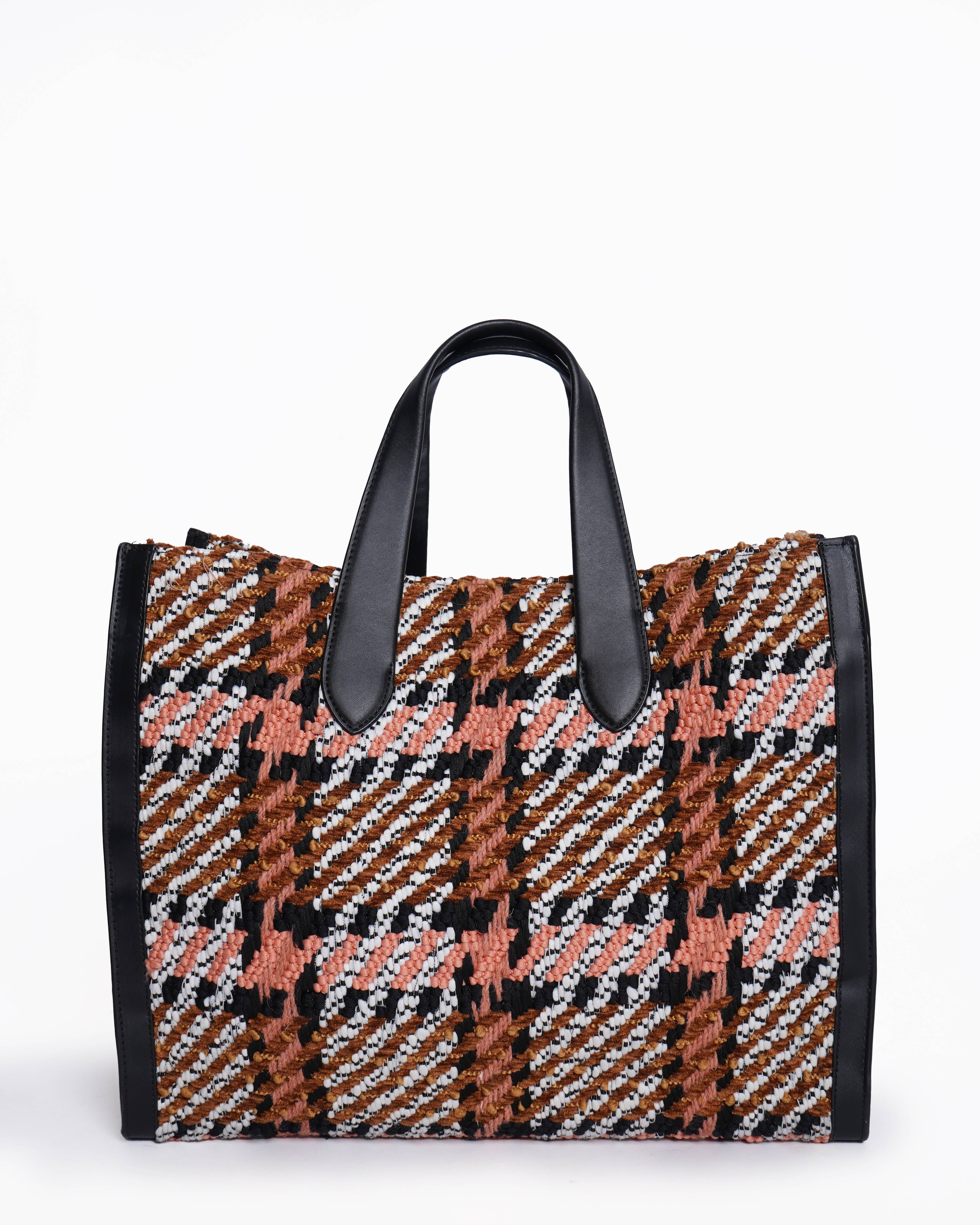 Kate Spade large manhattan plaid tote bag