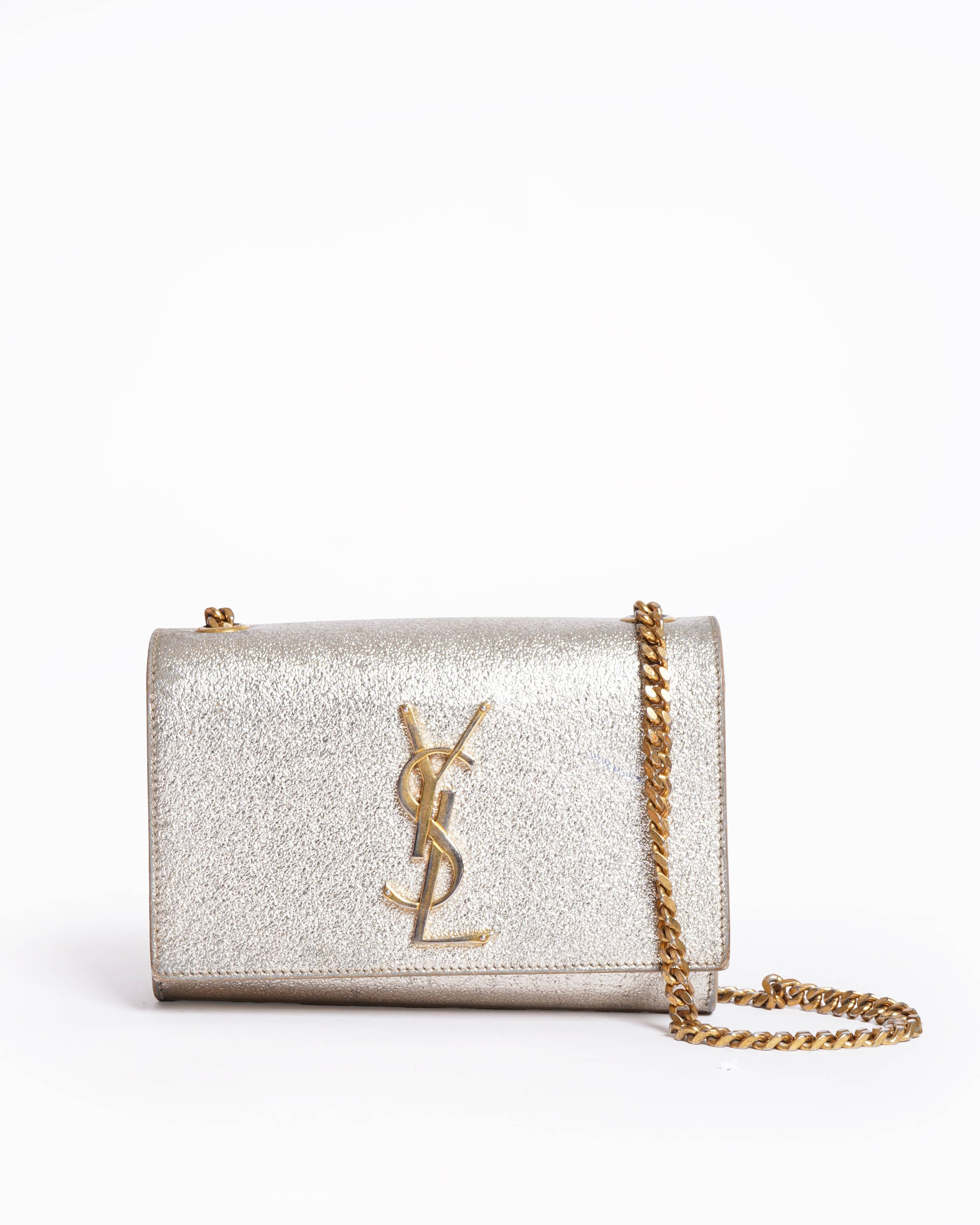 Saint Laurent Kate Gold leather shoulder bag