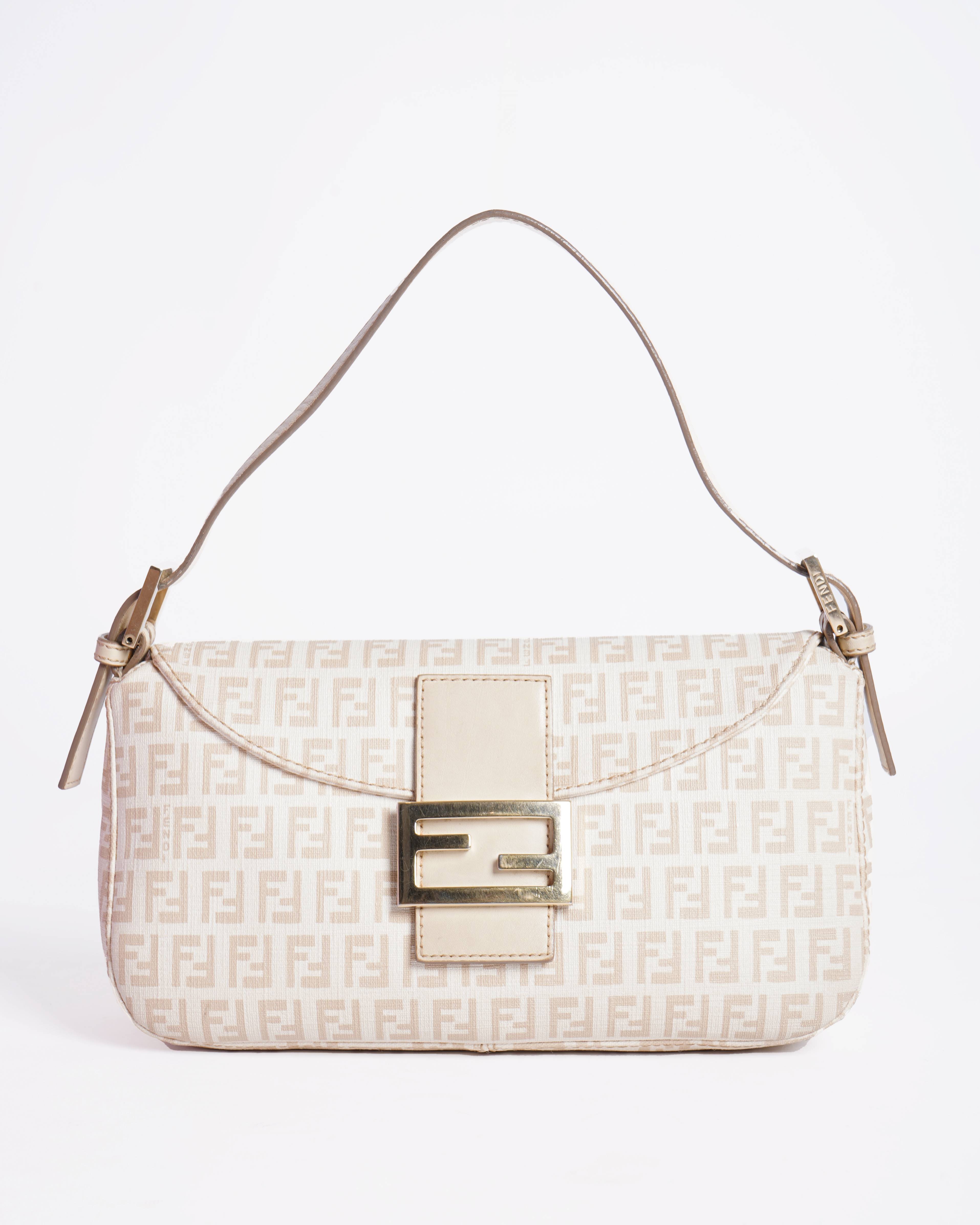 Fendi
Zucchino Canvas Mamma Baguette Shoulder Bag Beige
