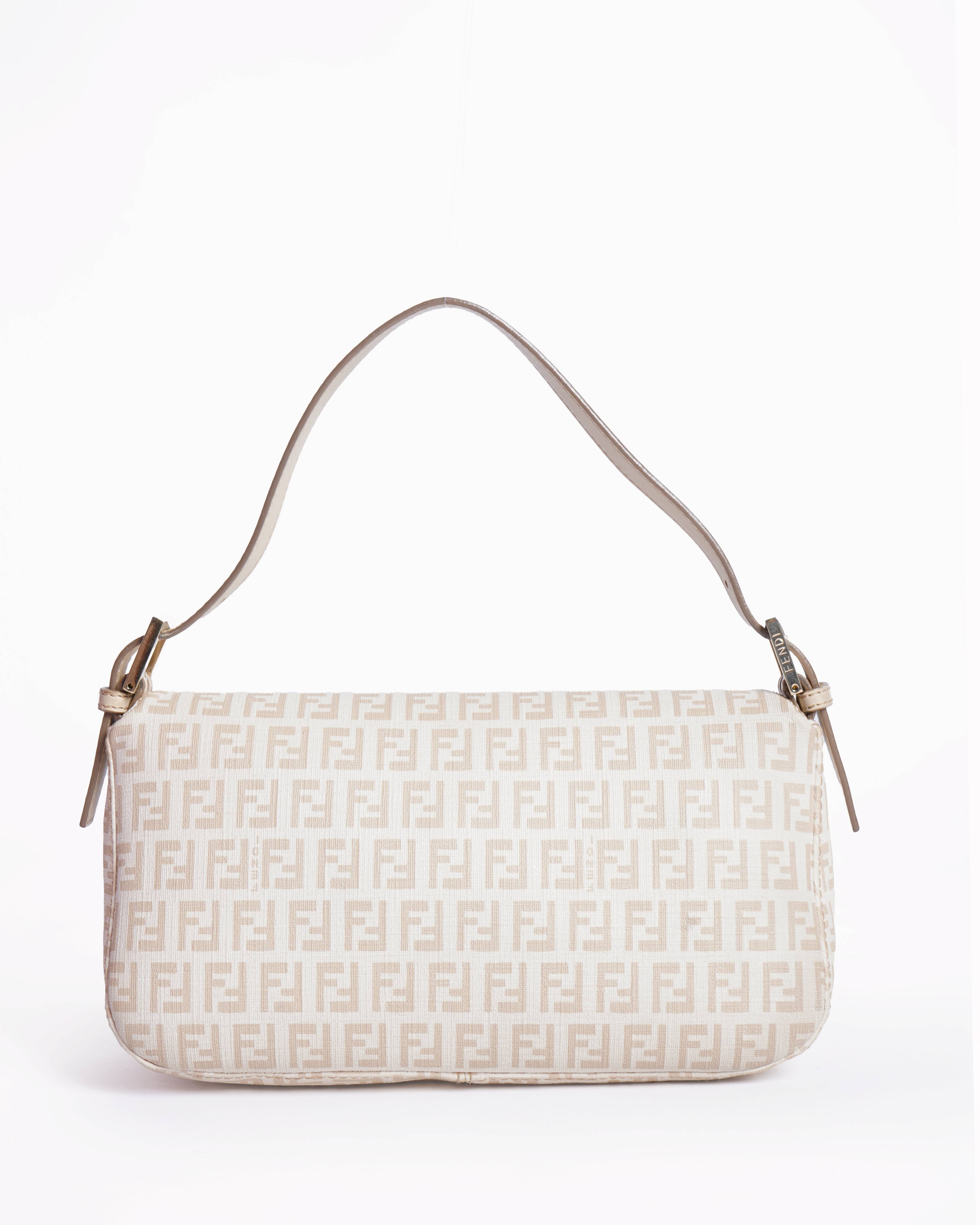 Fendi
Zucchino Canvas Mamma Baguette Shoulder Bag Beige