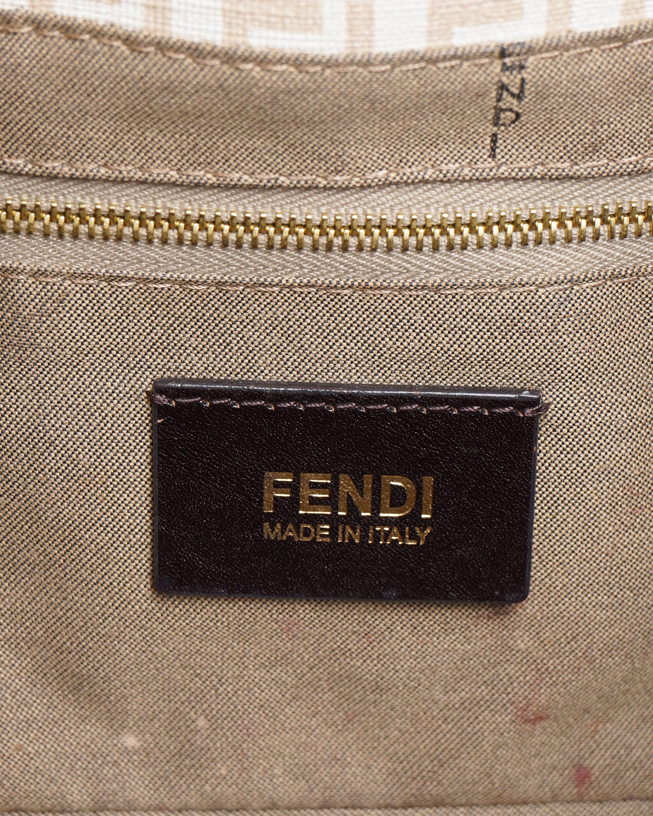 Fendi
Zucchino Canvas Mamma Baguette Shoulder Bag Beige