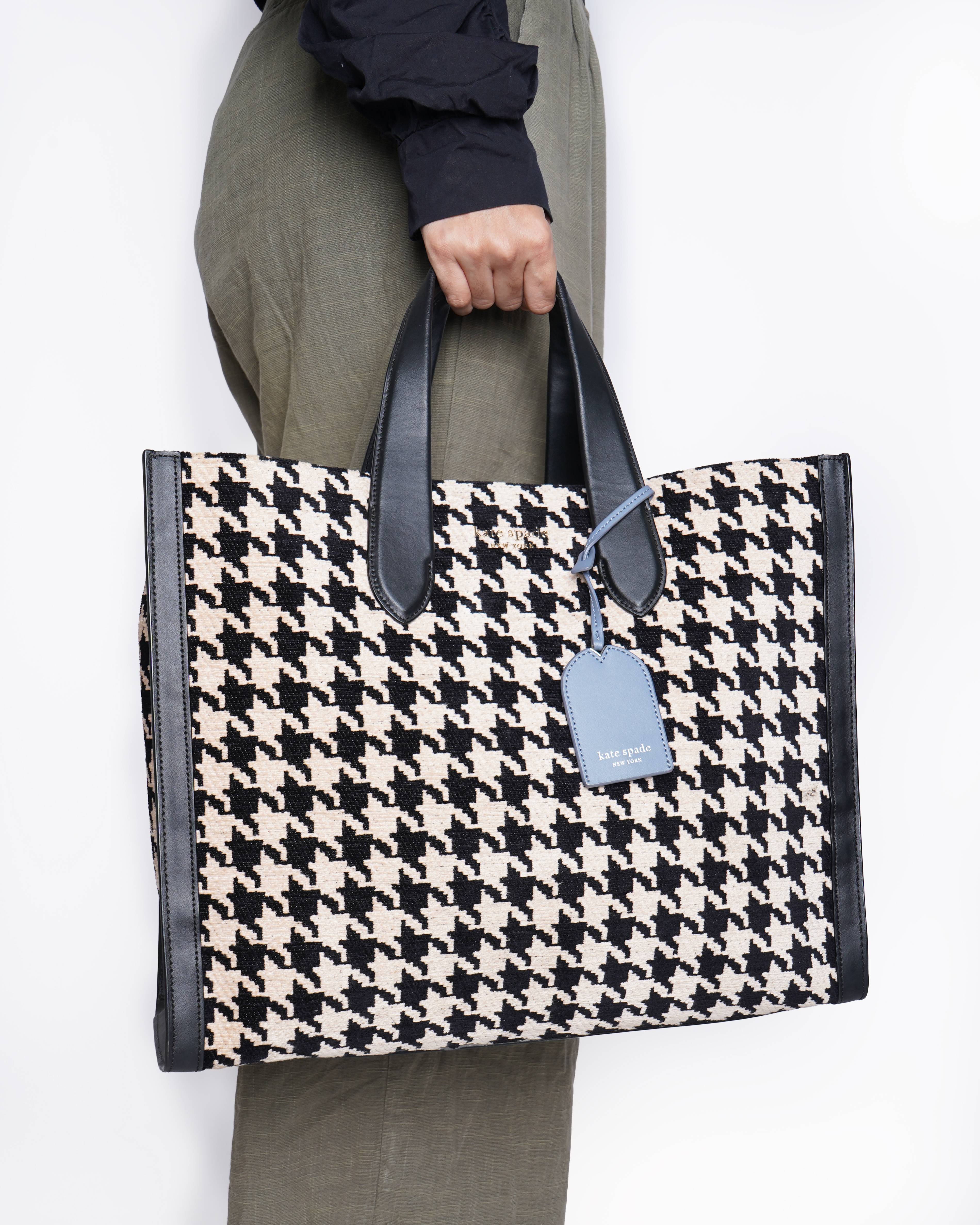 Kate spade new york manhattan houndstooth tweed large tote