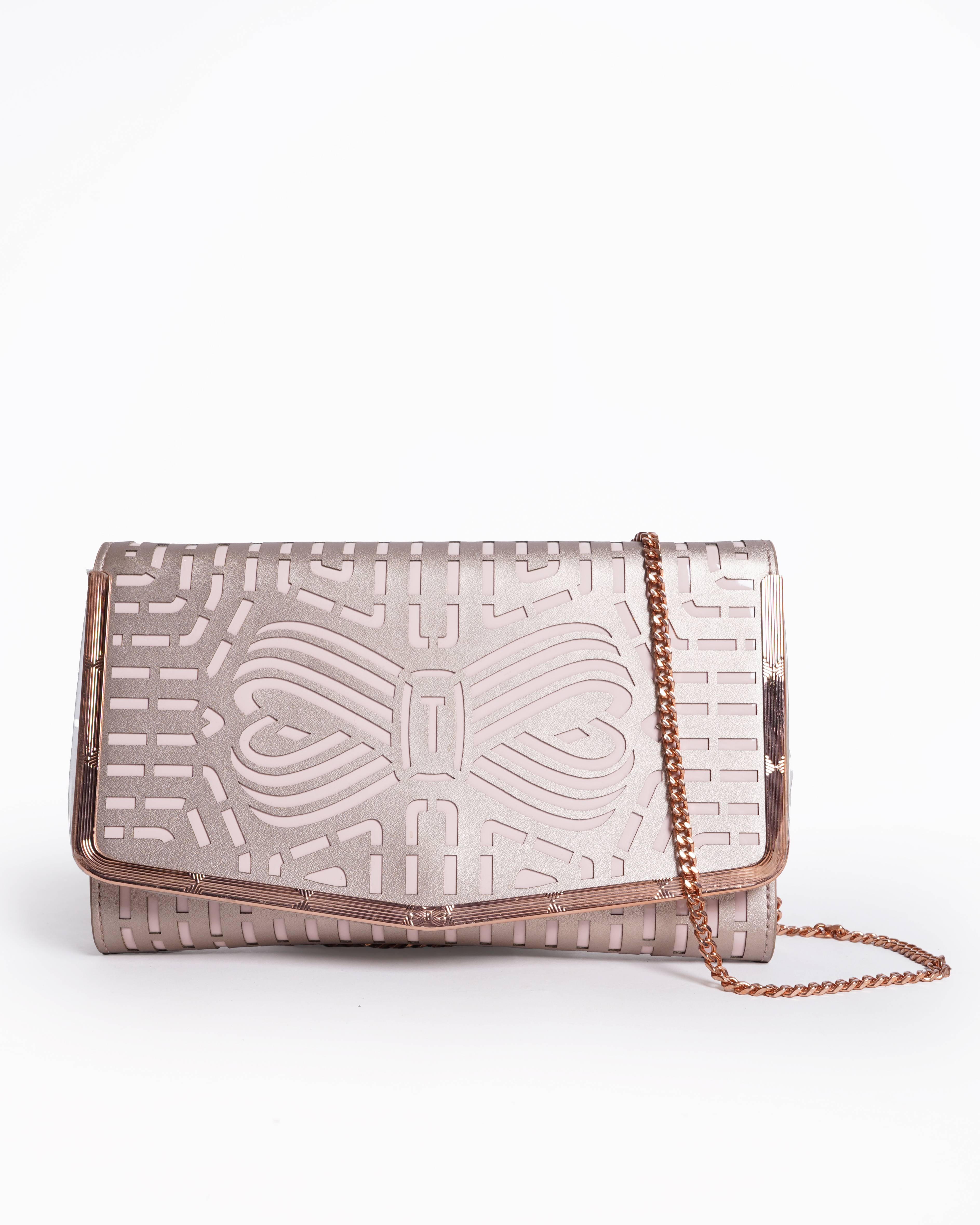Ted Baker Bow embossed leather clutch bag