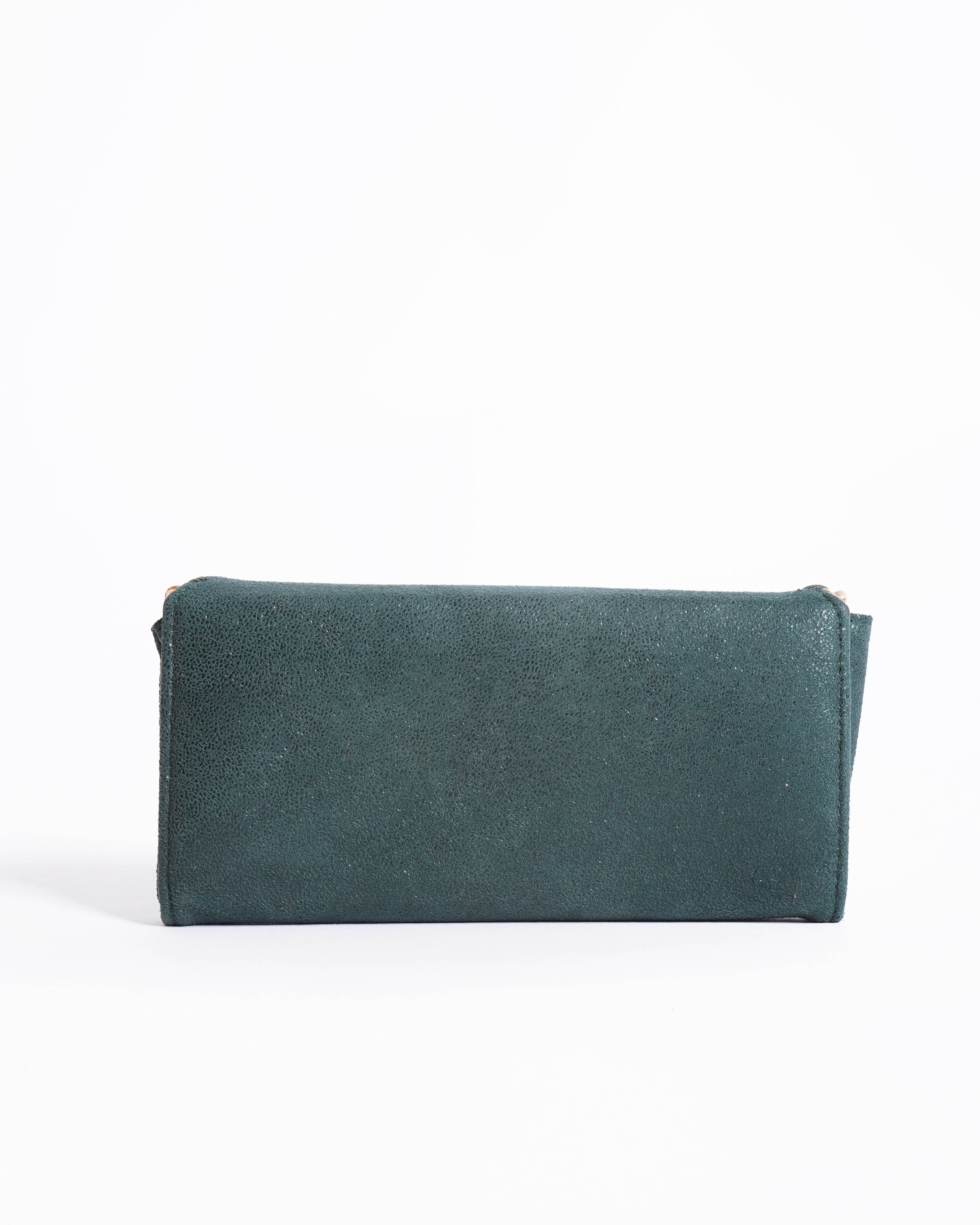 Stella Mccartney falabella continental wallet in green