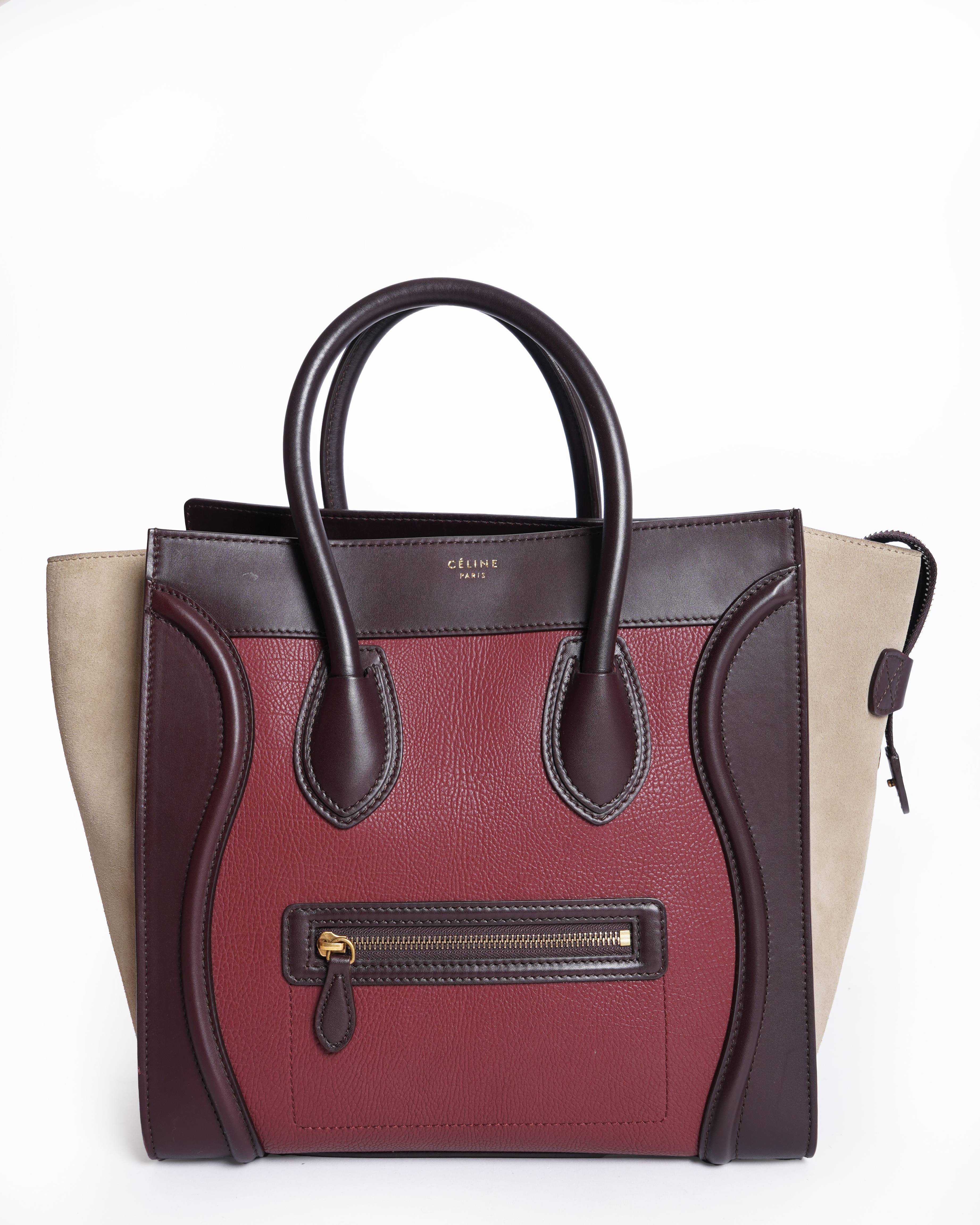 Celine Tri Color Leather Mini Luggage Tote