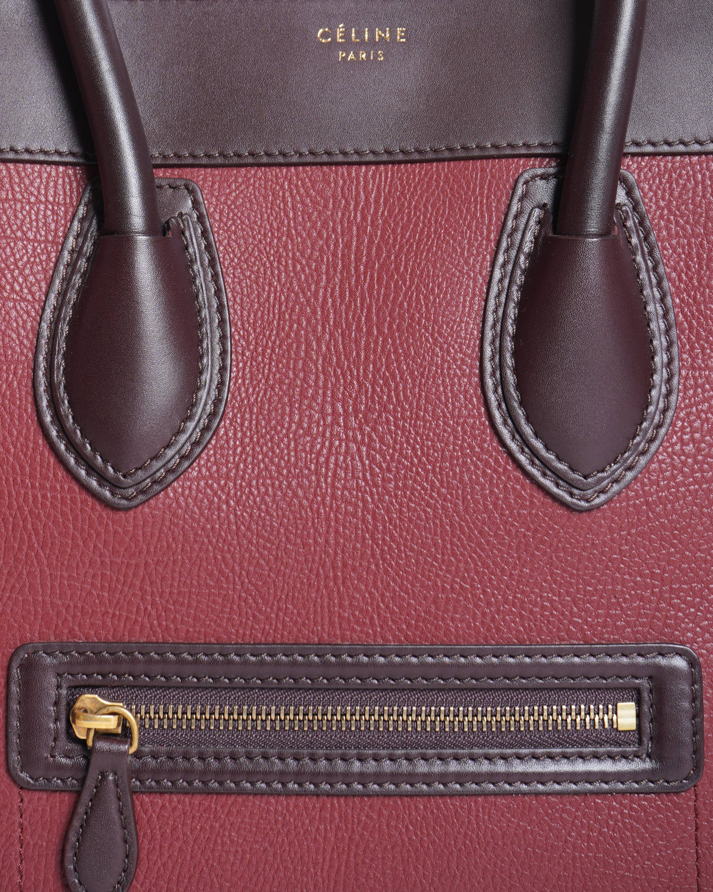 Celine Tri Color Leather Mini Luggage Tote