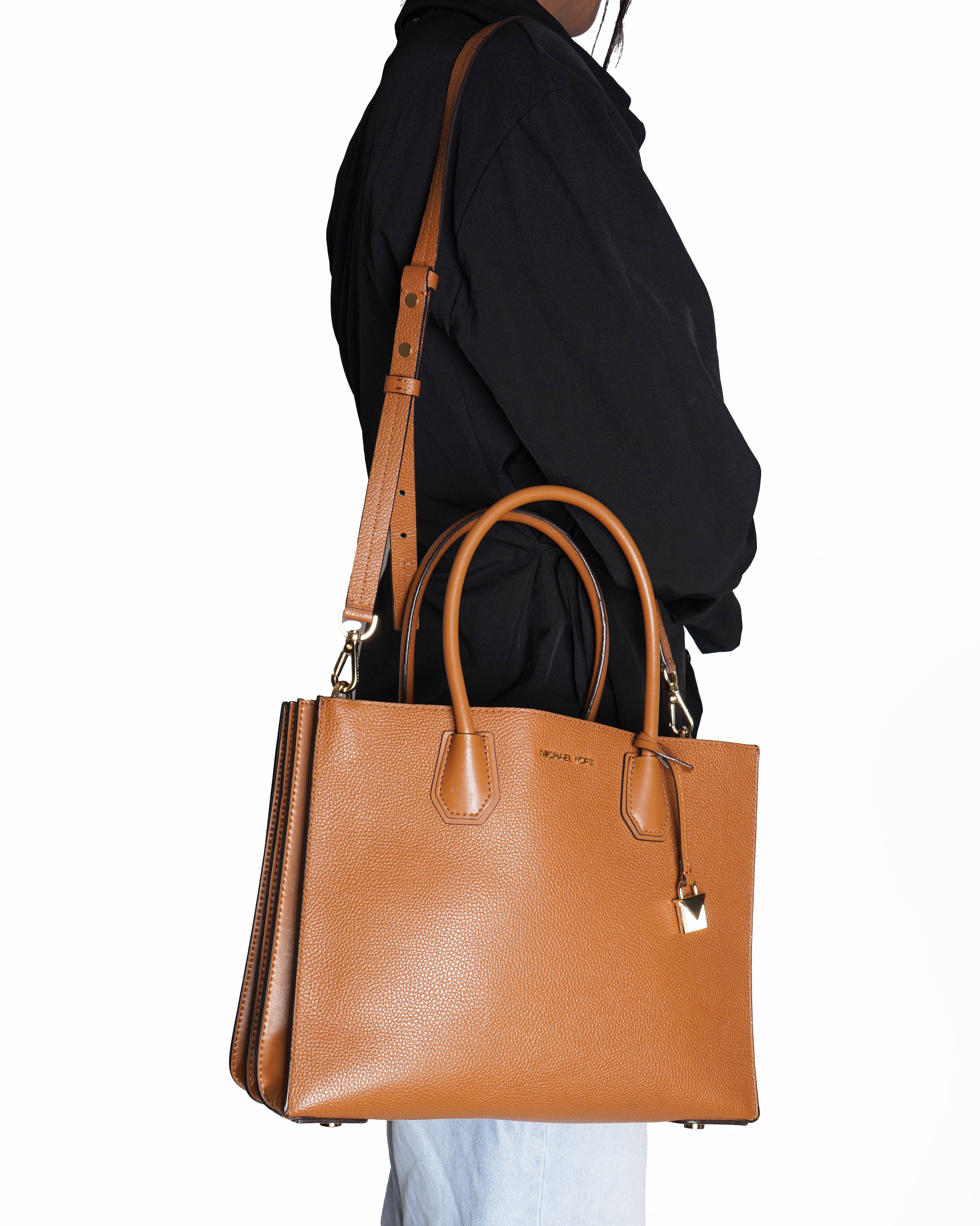 Michael Kors Mercer Tote Bag In Brown WIth Detachable Shoulder Strap