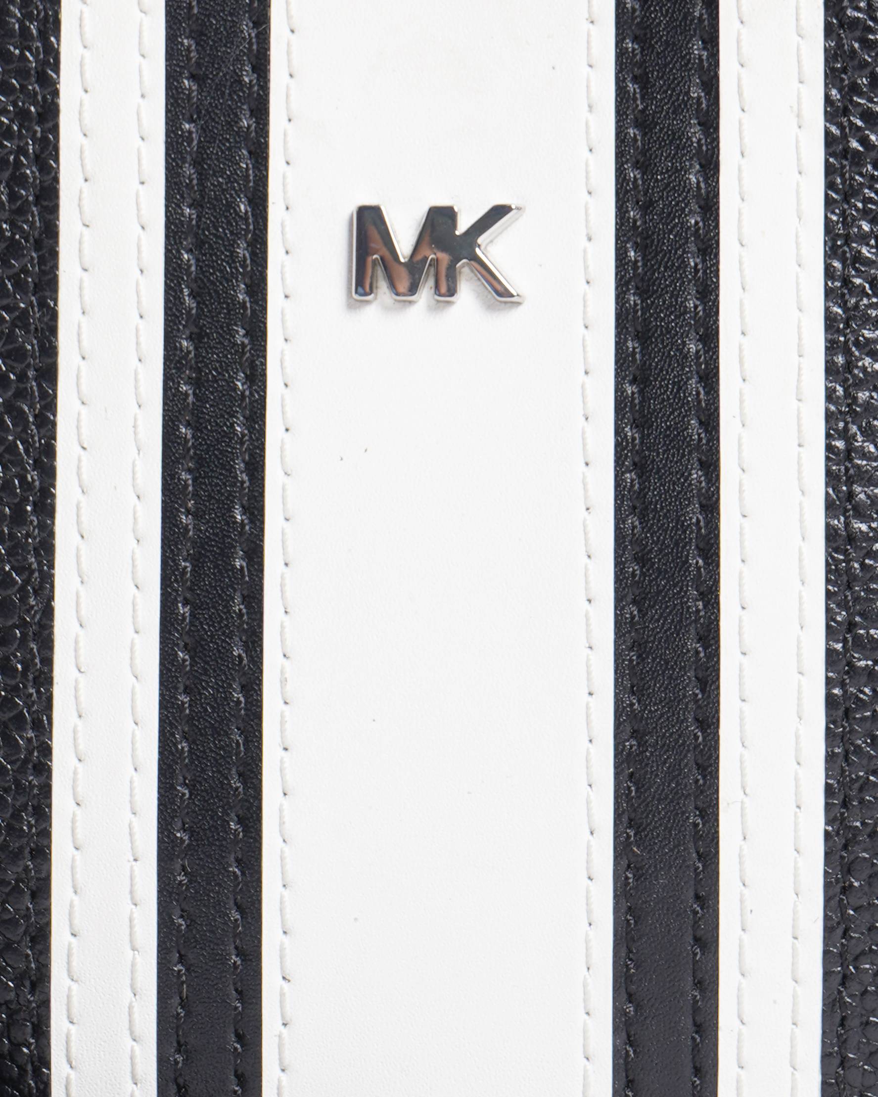 Michael Kors Logo Tape Pebbled Leather Canteen Crossbody Bag