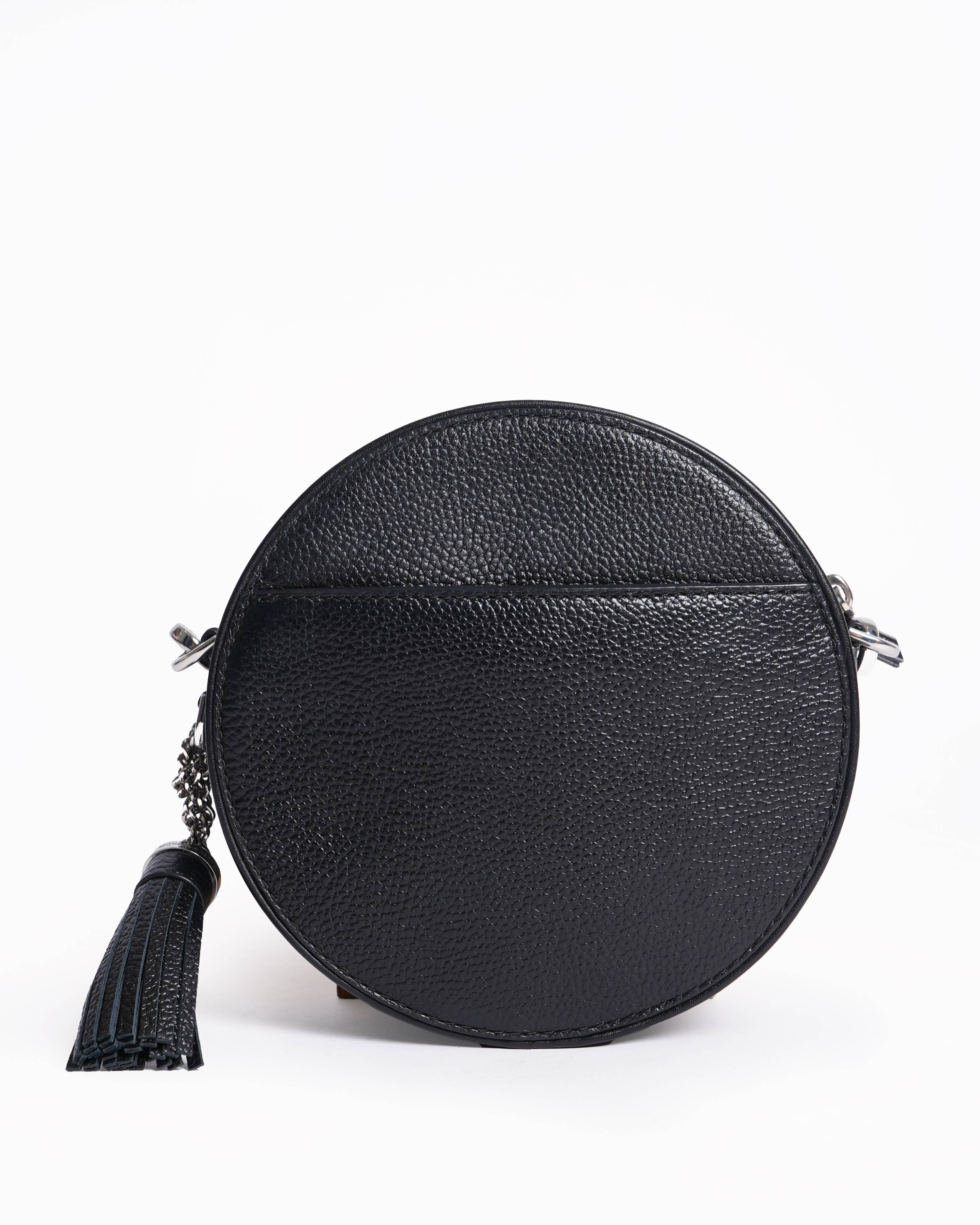 Michael Kors Logo Tape Pebbled Leather Canteen Crossbody Bag