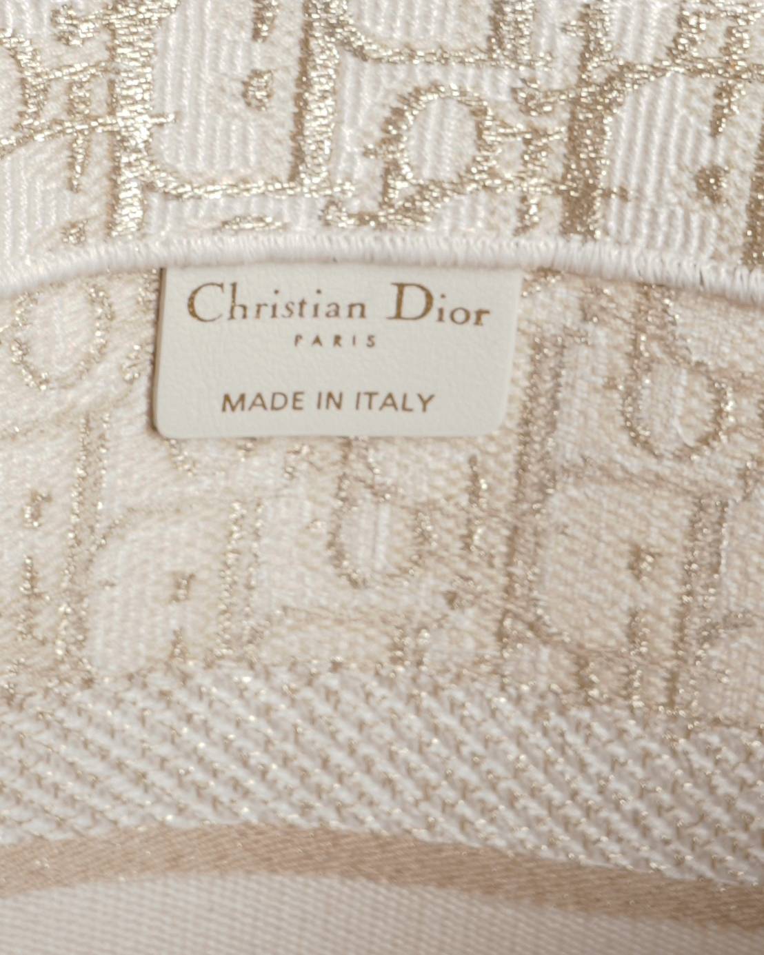 New Christian Dior Medium Book Tote In White