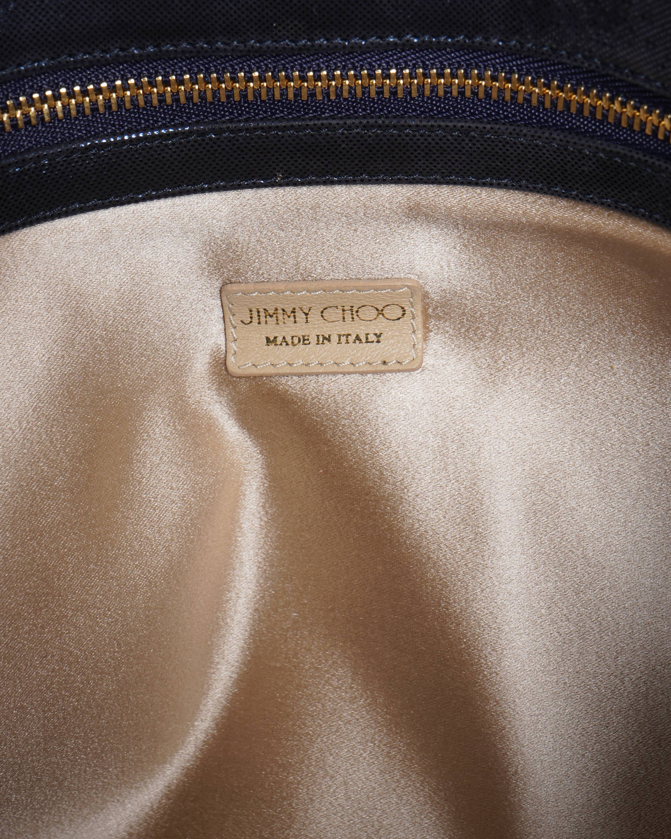 Jimmy choo Navy Blue Shimmer chandra clutch